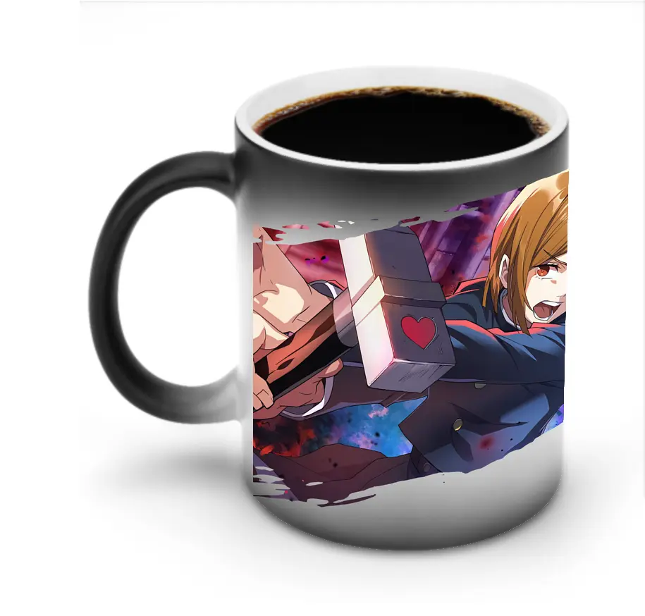 呪術廻戦 グッズ,釘崎 野薔薇 - 変色マグカップ ・ セラミック ・ 熱転写プリント ・ 耐久性 高品質 ・ ギフト・自宅用 コーヒー お茶