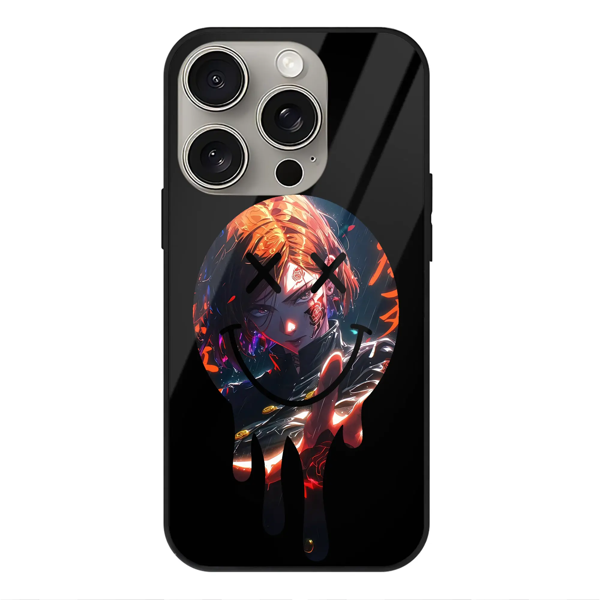 呪術廻戦 グッズ,釘崎 野薔薇 - IPhone15Pro対応 ・ スマホケース ・ 背面ガラス ・ TPU+強化ガラス ・ 耐衝撃 ・ 黄変防止 ・ ワイヤレス充電対応 ・ 3D立体ボタン