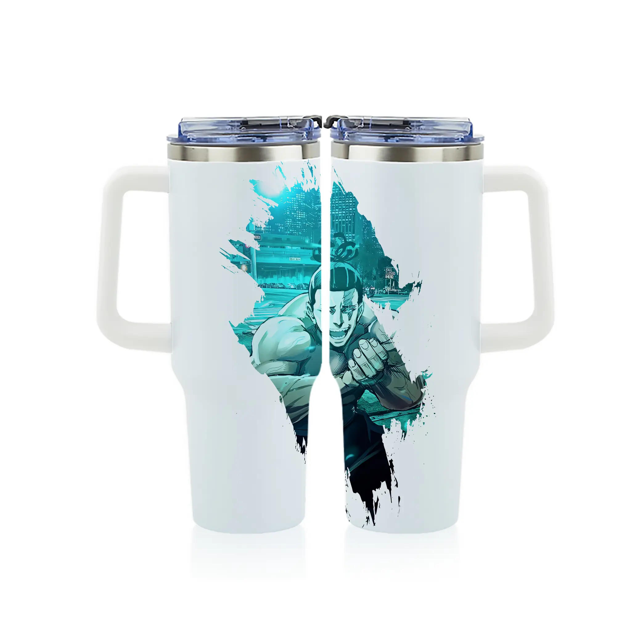 呪術廻戦 グッズ,東堂 葵 - 1200mL フルプリント車用タンブラー ・ 304ステンレス 内側 ・ 201ステンレス 外側 ・ 保温 保冷 ・ 通勤 ドライブ アウトドア用