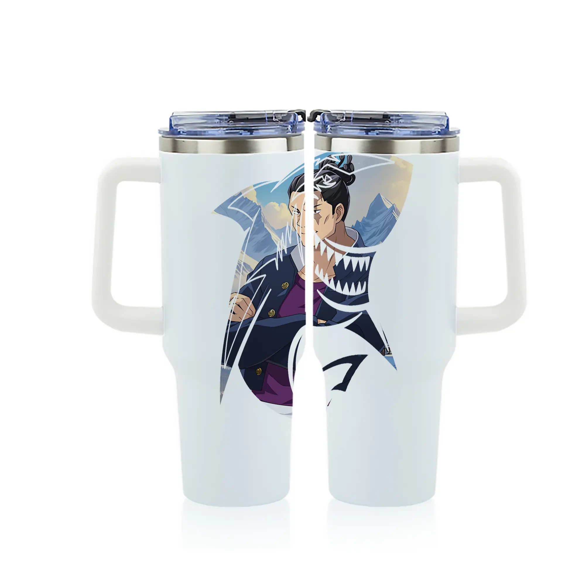 呪術廻戦 グッズ,東堂 葵 - 1200mL フルプリント車用タンブラー ・ 304ステンレス 内側 ・ 201ステンレス 外側 ・ 保温 保冷 ・ 通勤 ドライブ アウトドア用