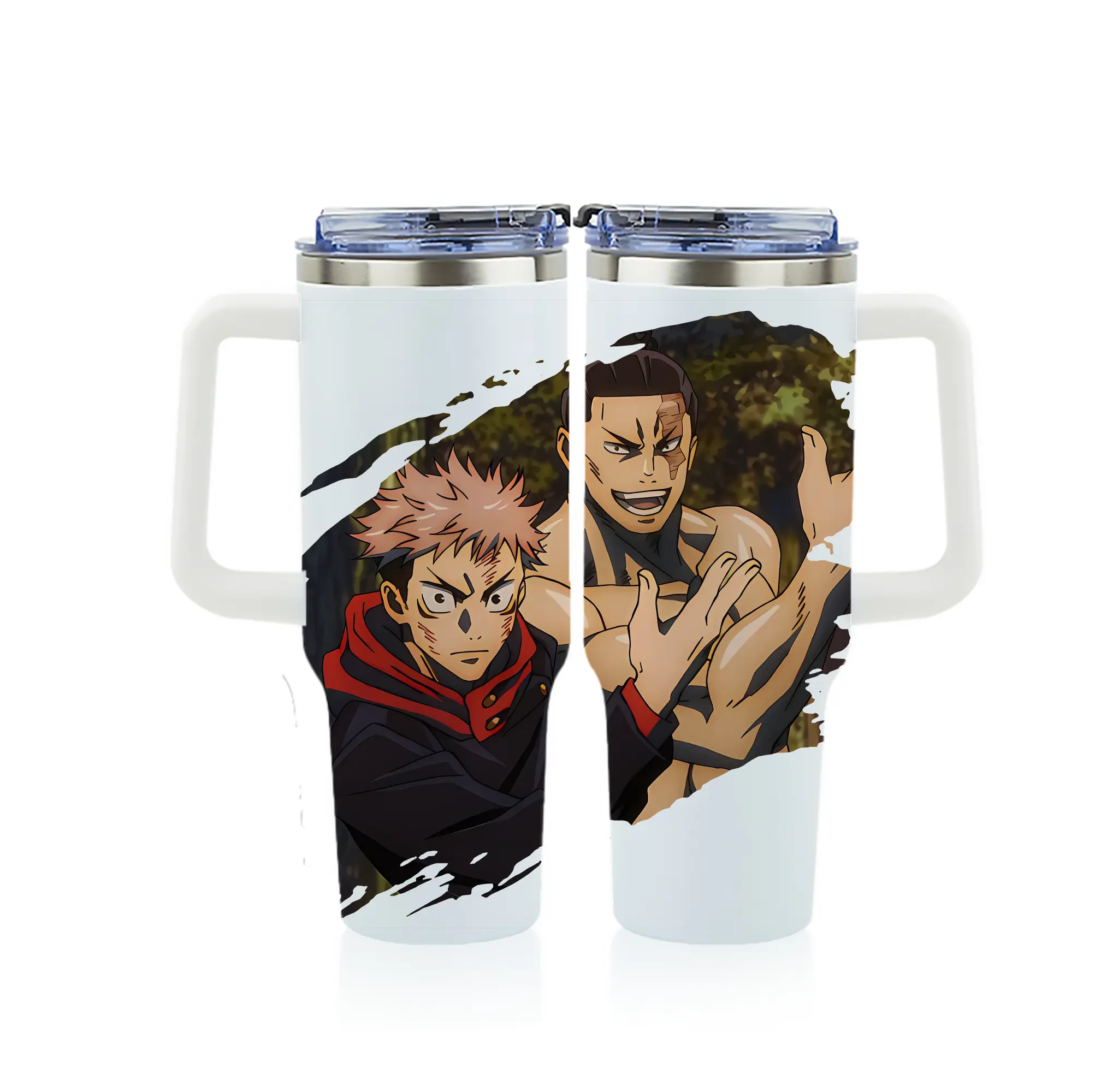 呪術廻戦 グッズ,東堂 葵 - 1200mL フルプリント車用タンブラー ・ 304ステンレス 内側 ・ 201ステンレス 外側 ・ 保温 保冷 ・ 通勤 ドライブ アウトドア用