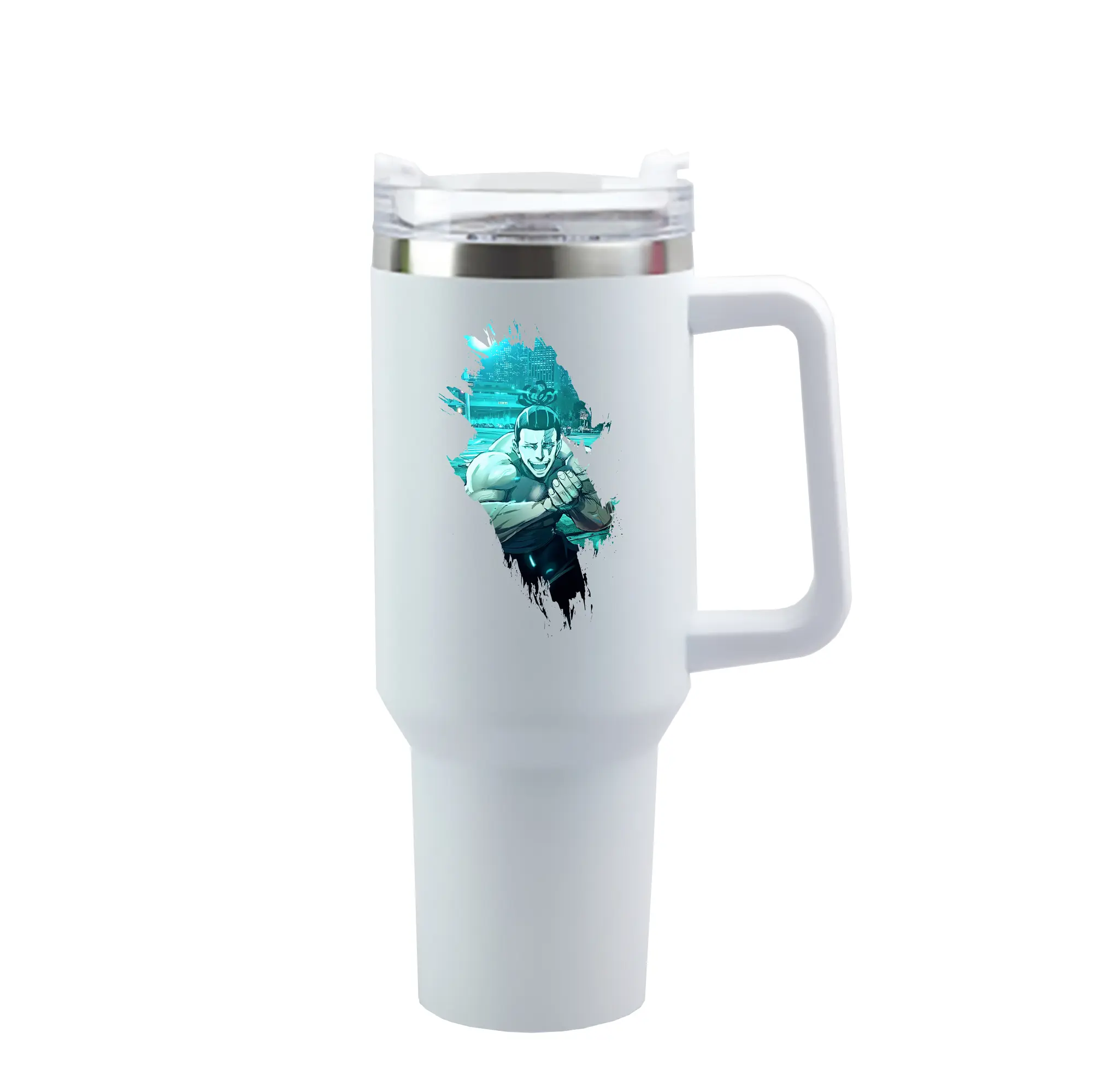 呪術廻戦 グッズ,東堂 葵 - 1200mL 車用タンブラー ・ クリスタルステッカー ・ 304ステンレス 内側 ・ 201ステンレス 外側 ・ 保温 保冷 ・ ハンドル＆ストロー付き ・ 通勤 ドライブ アウトドア用