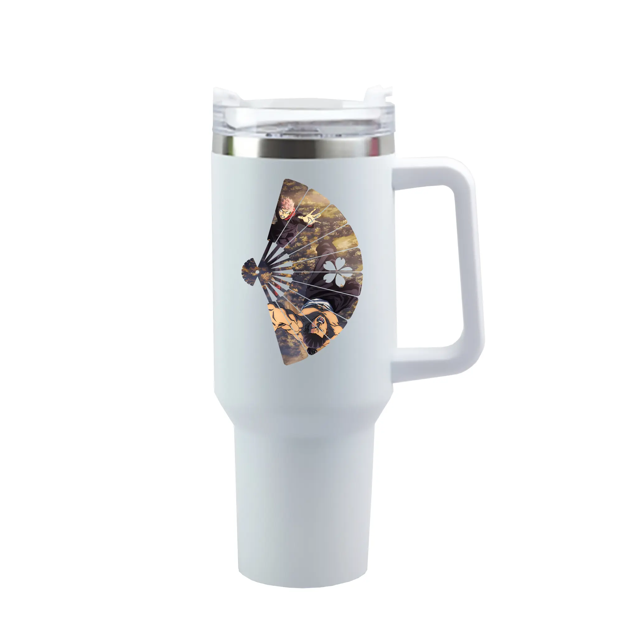 呪術廻戦 グッズ,東堂 葵 - 1200mL 車用タンブラー ・ クリスタルステッカー ・ 304ステンレス 内側 ・ 201ステンレス 外側 ・ 保温 保冷 ・ ハンドル＆ストロー付き ・ 通勤 ドライブ アウトドア用