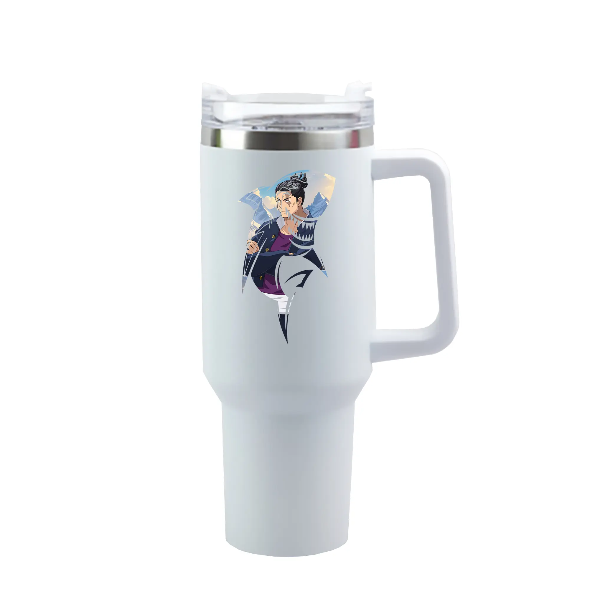 呪術廻戦 グッズ,東堂 葵 - 1200mL 車用タンブラー ・ クリスタルステッカー ・ 304ステンレス 内側 ・ 201ステンレス 外側 ・ 保温 保冷 ・ ハンドル＆ストロー付き ・ 通勤 ドライブ アウトドア用