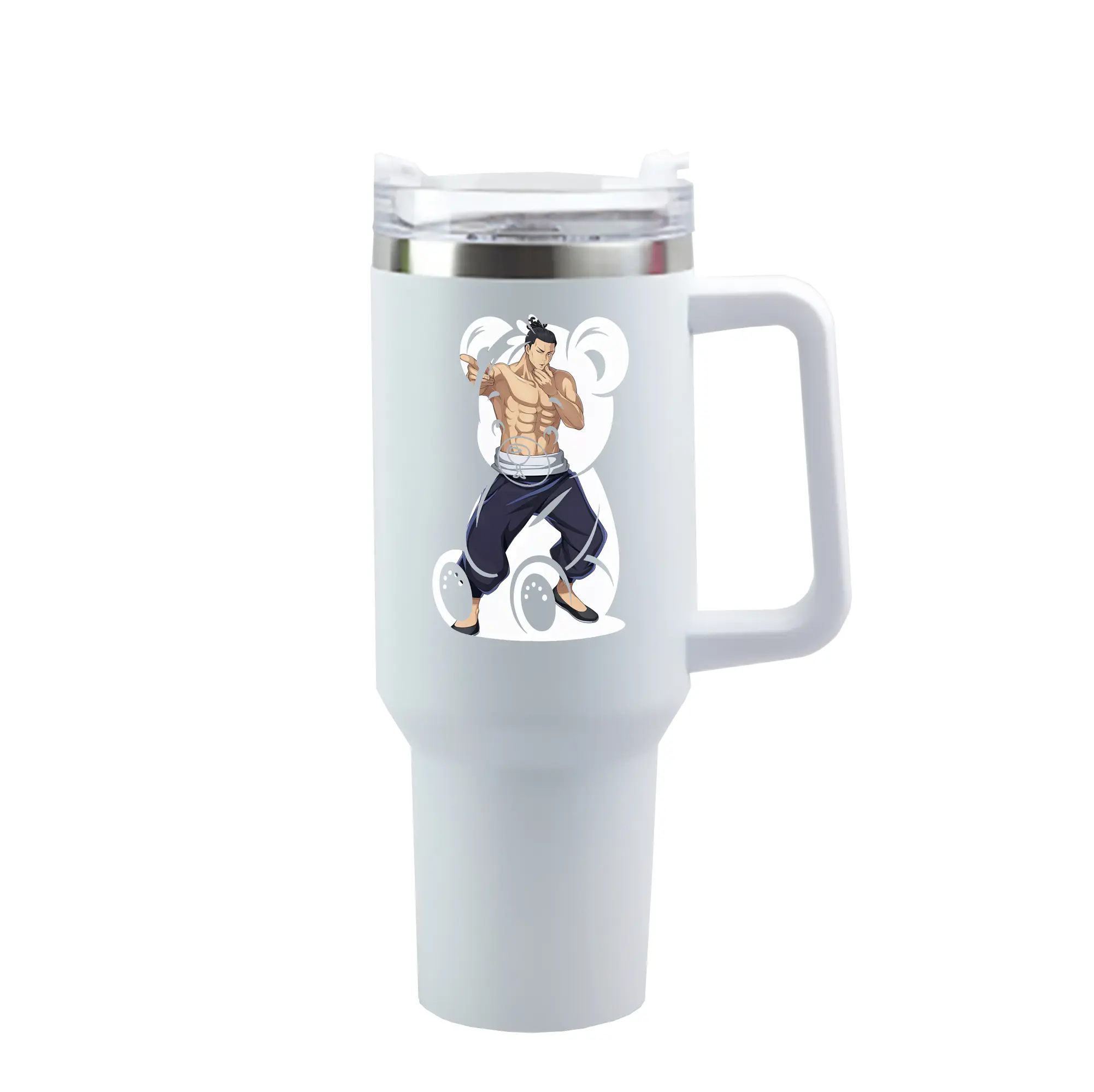 呪術廻戦 グッズ,東堂 葵 - 1200mL 車用タンブラー ・ クリスタルステッカー ・ 304ステンレス 内側 ・ 201ステンレス 外側 ・ 保温 保冷 ・ ハンドル＆ストロー付き ・ 通勤 ドライブ アウトドア用