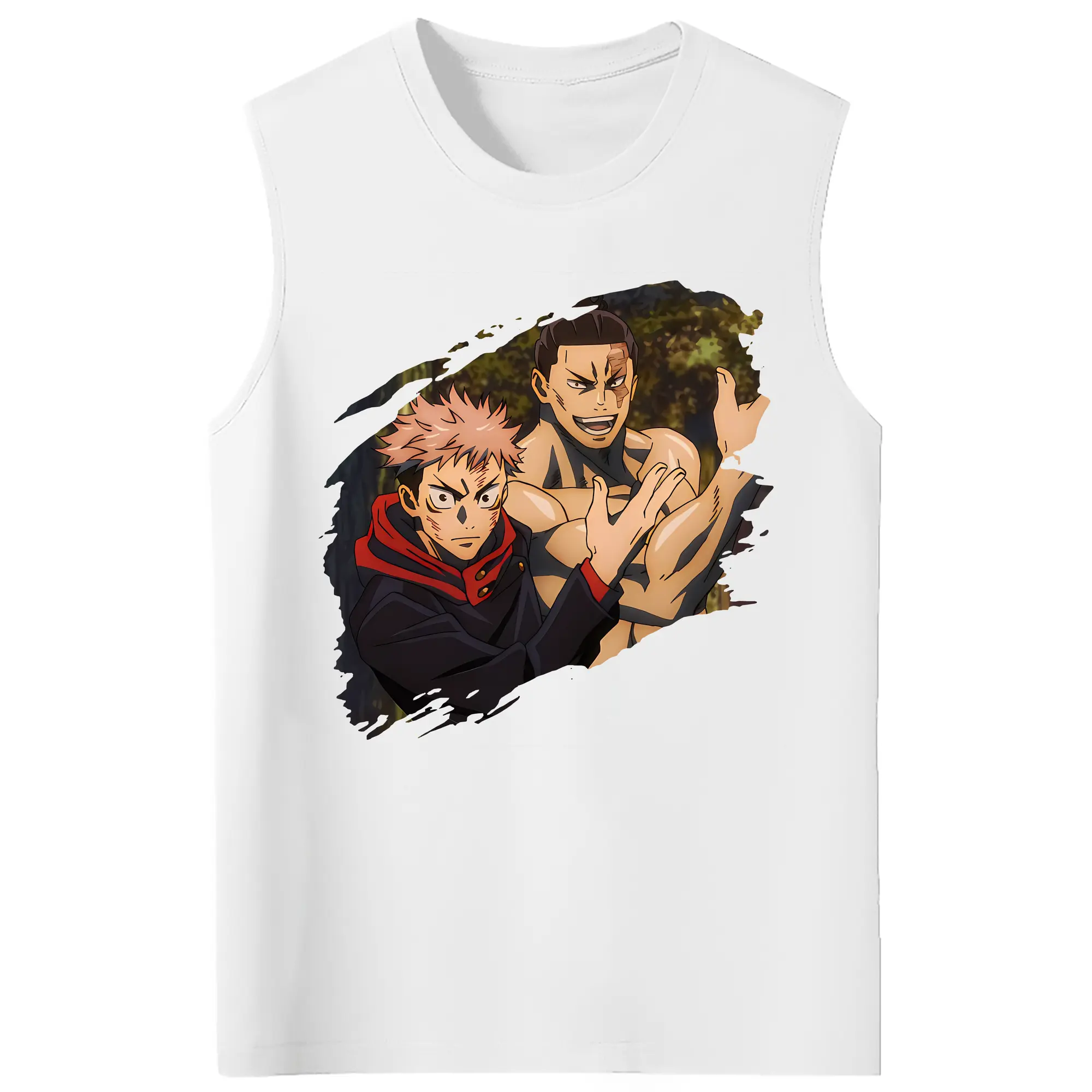 呪術廻戦 グッズ,東堂 葵 - コットン100％ タンクトップ ・ フロントプリント ・ タイトフィット ・ 快適 通気性 ・ スポーツ カジュアル 散歩用