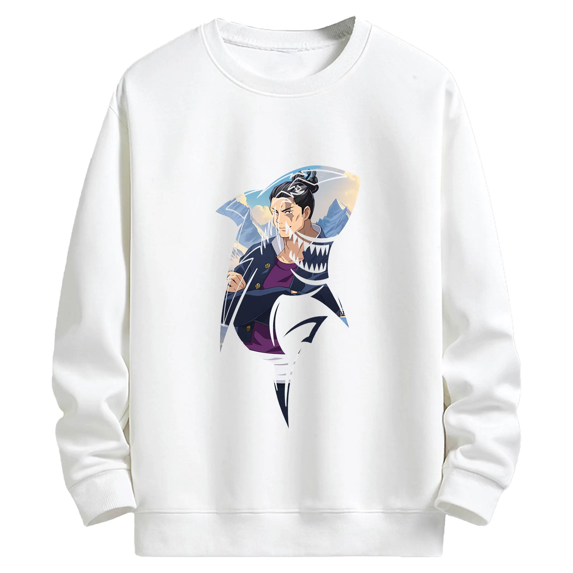 呪術廻戦 グッズ,東堂 葵 - 高品質 クルーネック スウェット ・ コットン59％ ポリエステル41％ ・ ユニセックス 長袖 トレーナー ・ カジュアル デイリー スポーツ 散歩用