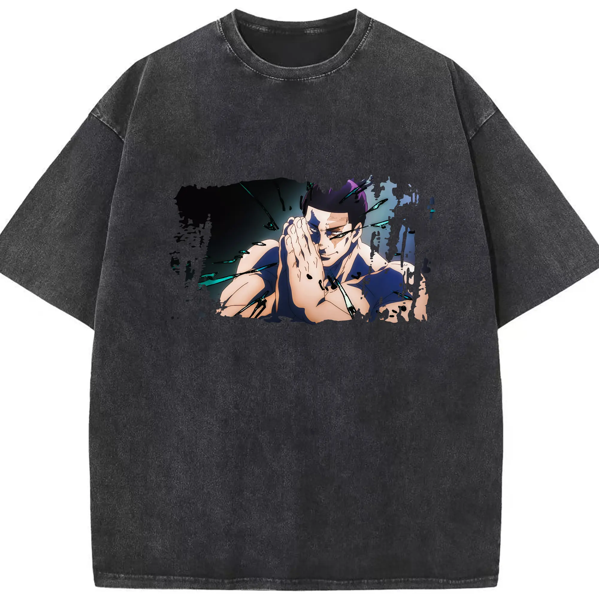 呪術廻戦 グッズ,東堂 葵 - 綿100％ ヴィンテージ風 半袖Tシャツ ・ フロントプリント ・ 柔らか肌触り ・ 通気性 快適 ・ スポーツ カジュアル 外出用