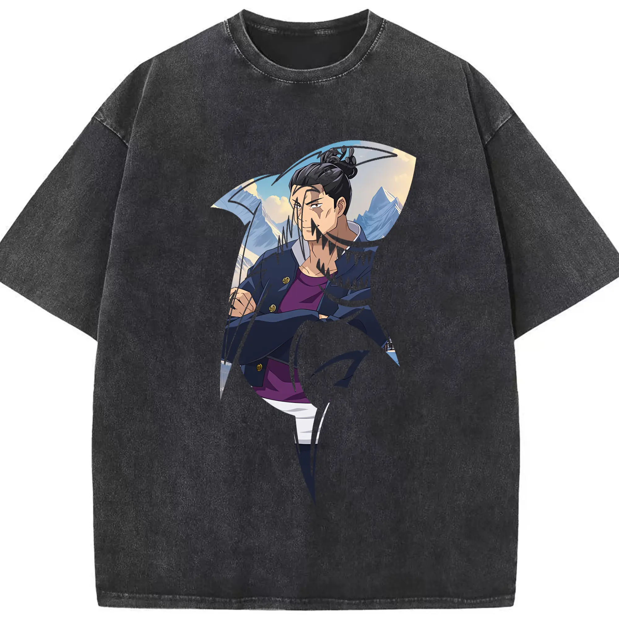 呪術廻戦 グッズ,東堂 葵 - 綿100％ ヴィンテージ風 半袖Tシャツ ・ フロントプリント ・ 柔らか肌触り ・ 通気性 快適 ・ スポーツ カジュアル 外出用