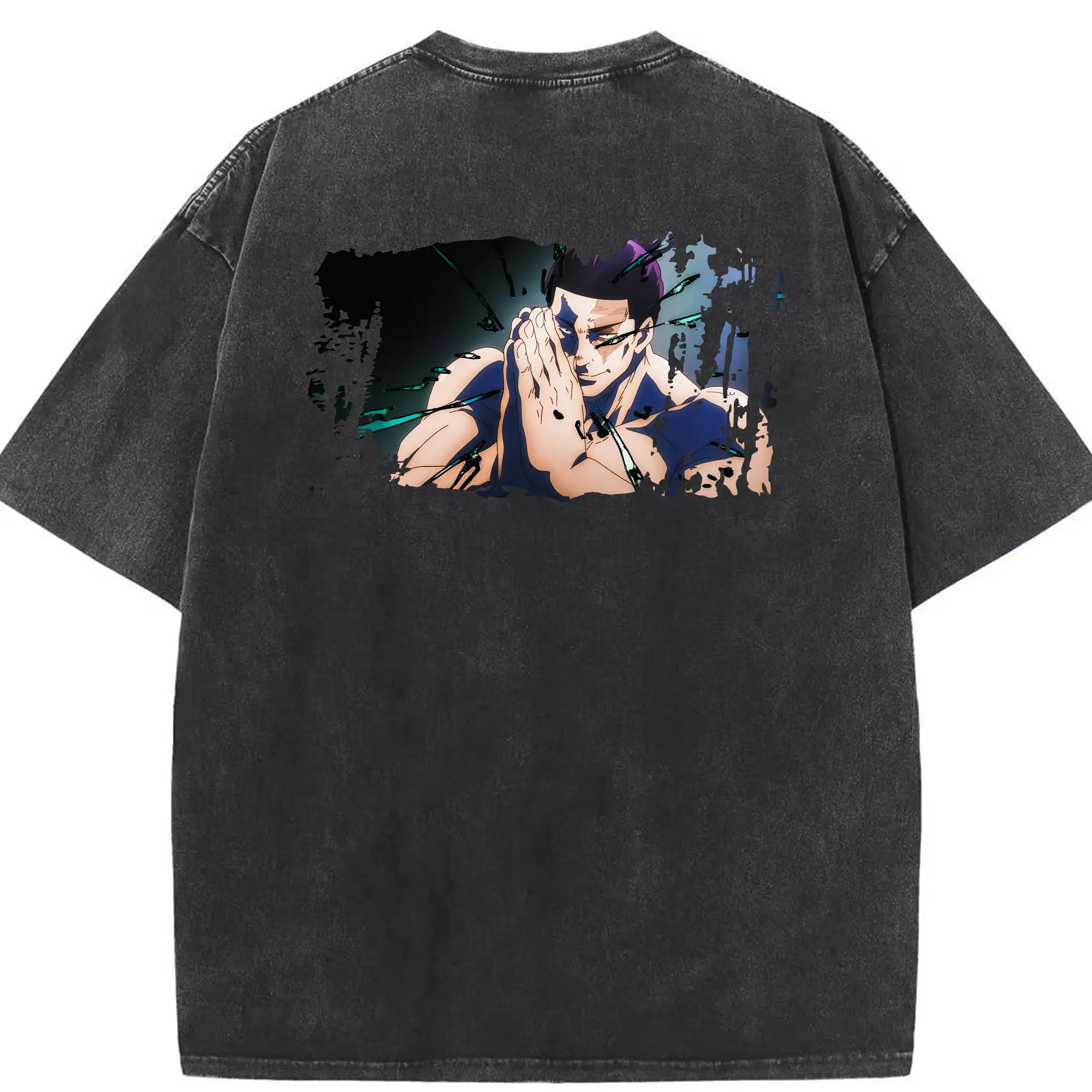 呪術廻戦 グッズ,東堂 葵 - 綿100％ ヴィンテージ風 半袖Tシャツ ・ 背面プリント ・ 柔らか肌触り ・ 通気性 快適 ・ スポーツ カジュアル 外出用