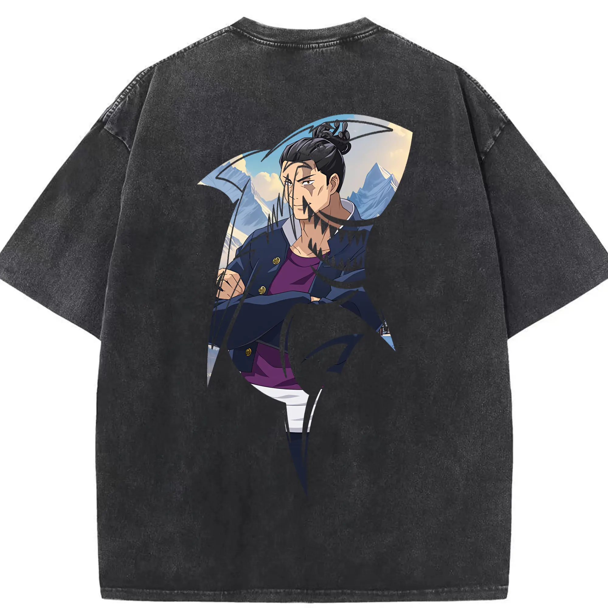 呪術廻戦 グッズ,東堂 葵 - 綿100％ ヴィンテージ風 半袖Tシャツ ・ 背面プリント ・ 柔らか肌触り ・ 通気性 快適 ・ スポーツ カジュアル 外出用