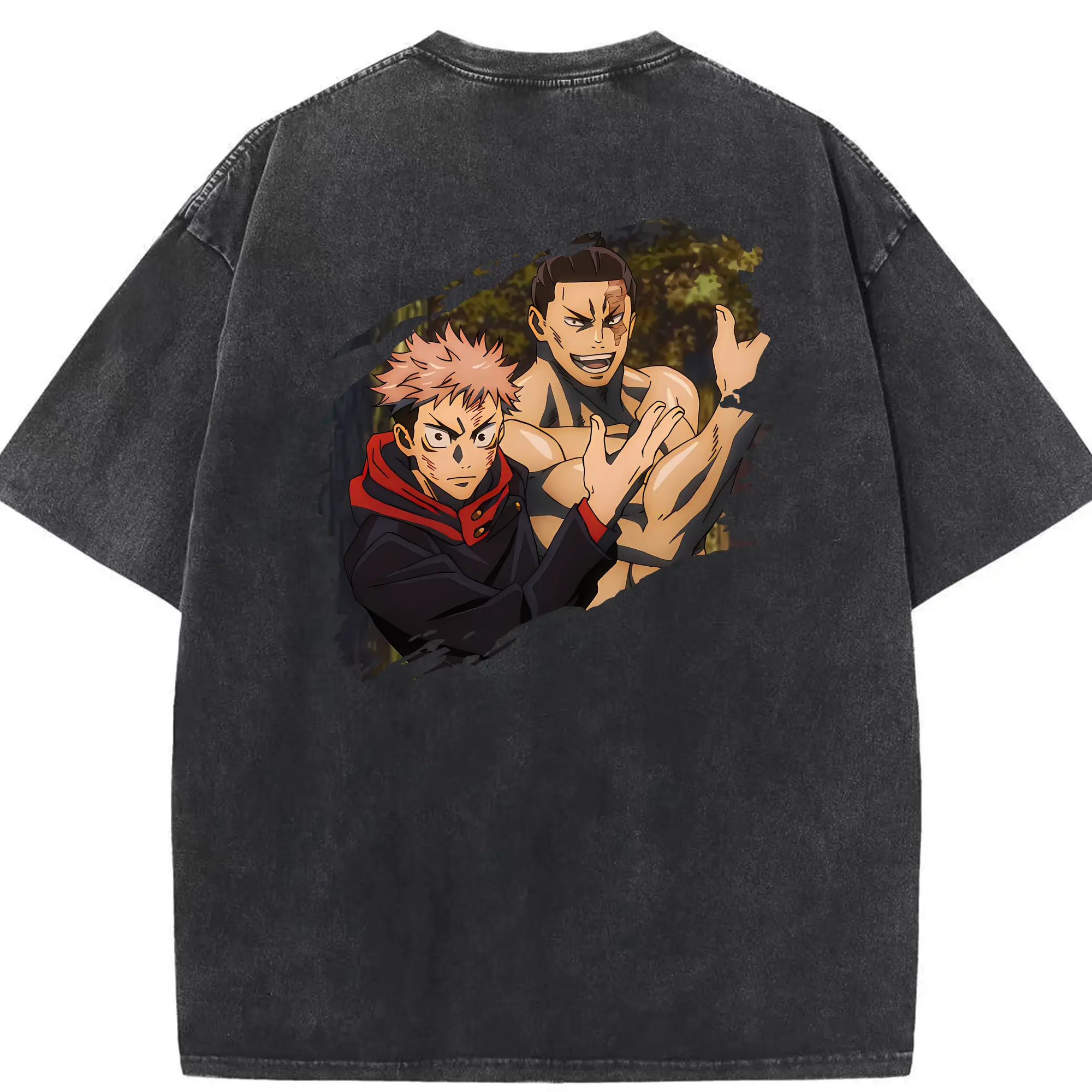 呪術廻戦 グッズ,東堂 葵 - 綿100％ ヴィンテージ風 半袖Tシャツ ・ 背面プリント ・ 柔らか肌触り ・ 通気性 快適 ・ スポーツ カジュアル 外出用