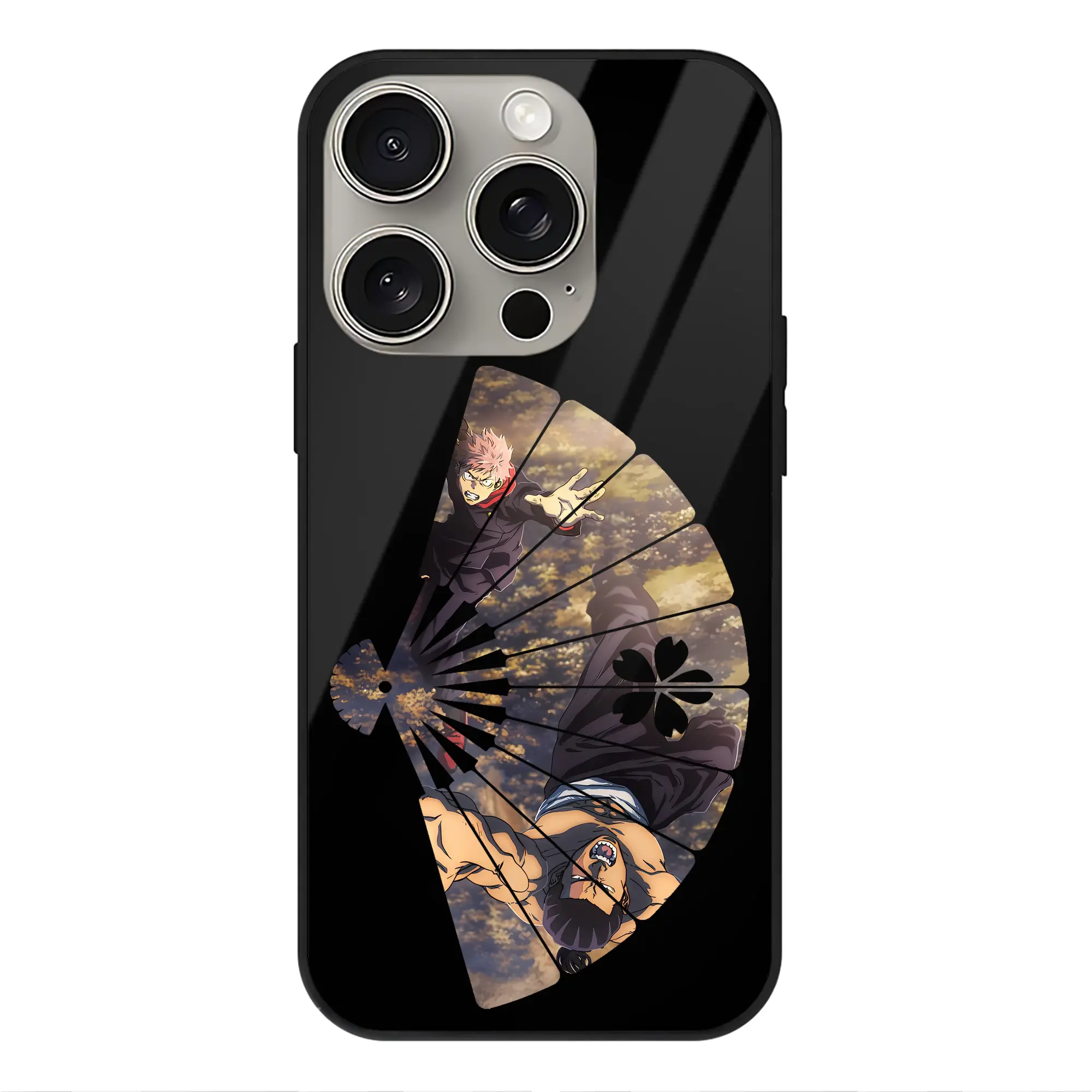 呪術廻戦 グッズ,東堂 葵 - IPhone15Pro対応 ・ スマホケース ・ 背面ガラス ・ TPU+強化ガラス ・ 耐衝撃 ・ 黄変防止 ・ ワイヤレス充電対応 ・ 3D立体ボタン