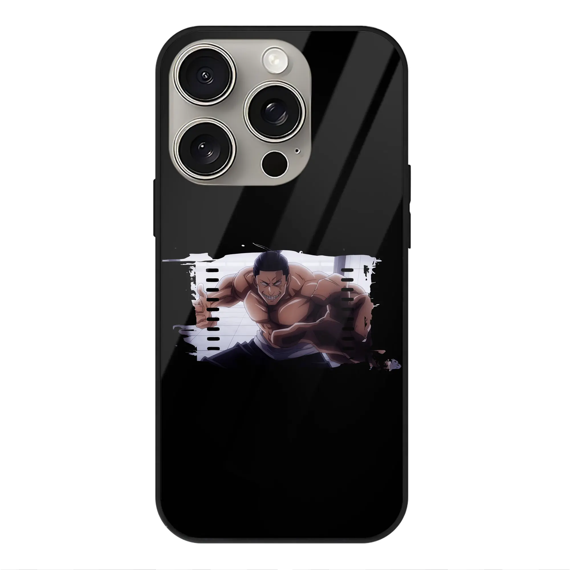 呪術廻戦 グッズ,東堂 葵 - IPhone15Pro対応 ・ スマホケース ・ 背面ガラス ・ TPU+強化ガラス ・ 耐衝撃 ・ 黄変防止 ・ ワイヤレス充電対応 ・ 3D立体ボタン