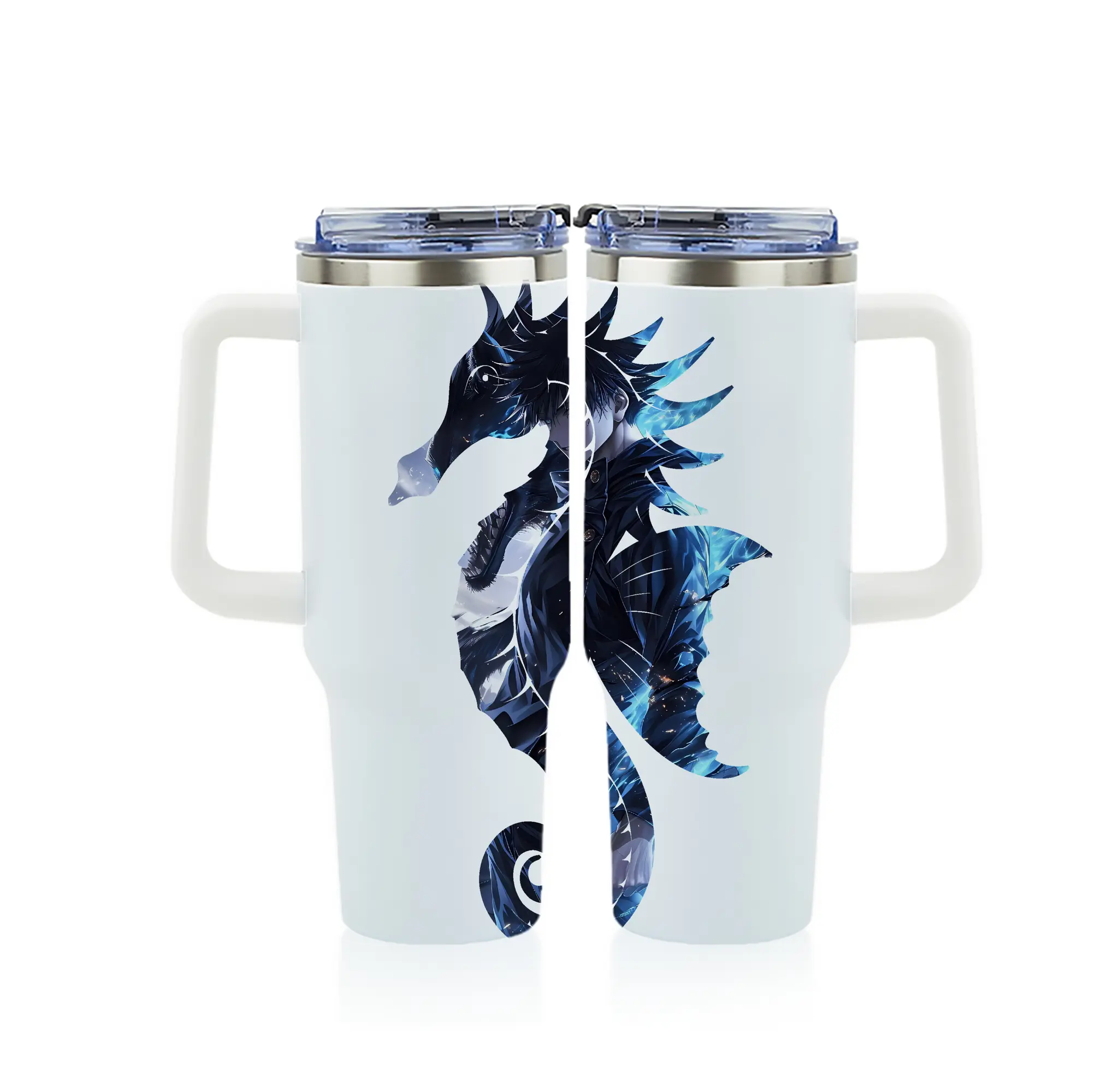 呪術廻戦 グッズ,伏黒 恵 - 1200mL フルプリント車用タンブラー ・ 304ステンレス 内側 ・ 201ステンレス 外側 ・ 保温 保冷 ・ 通勤 ドライブ アウトドア用