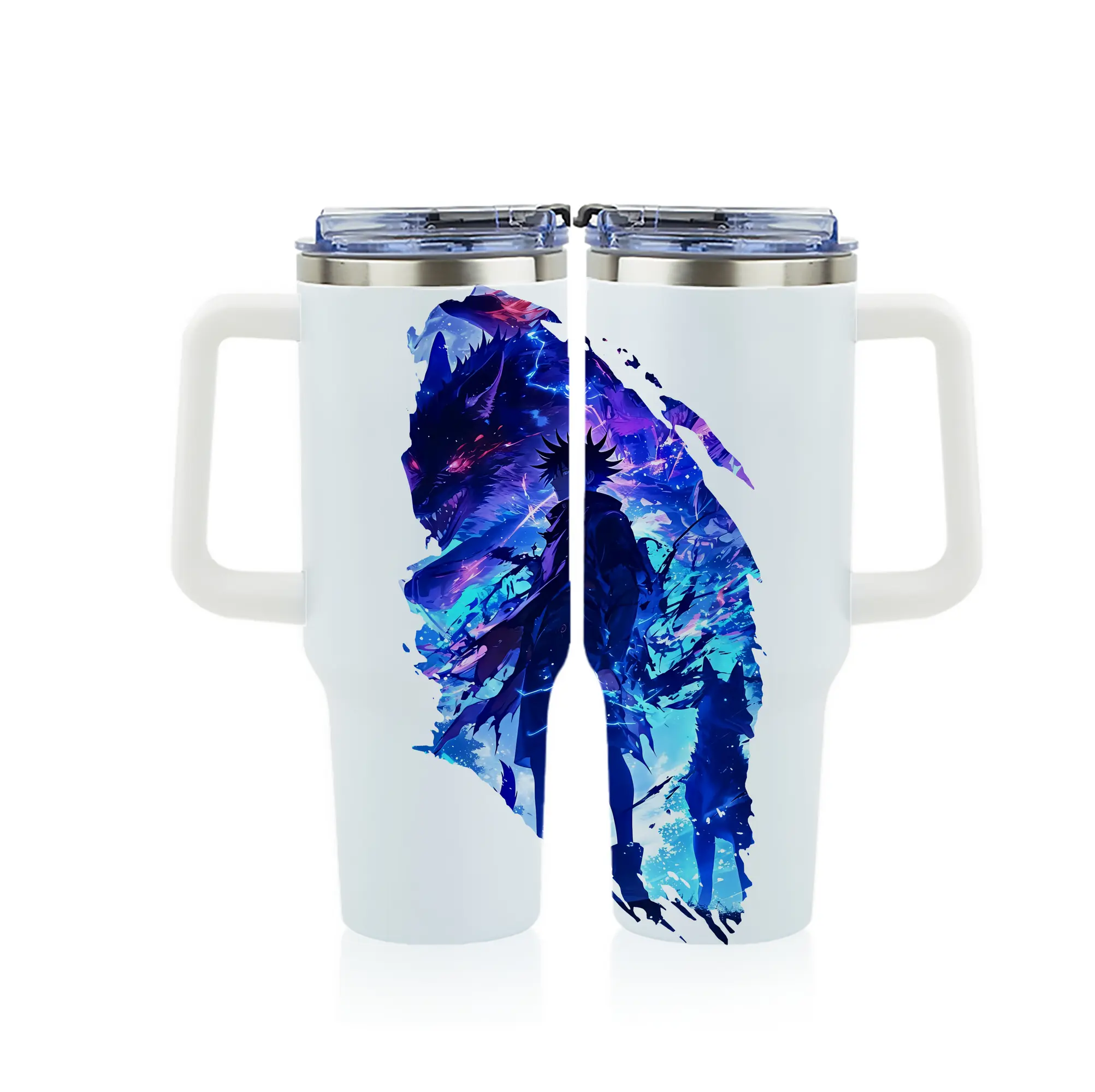 呪術廻戦 グッズ,伏黒 恵 - 1200mL フルプリント車用タンブラー ・ 304ステンレス 内側 ・ 201ステンレス 外側 ・ 保温 保冷 ・ 通勤 ドライブ アウトドア用