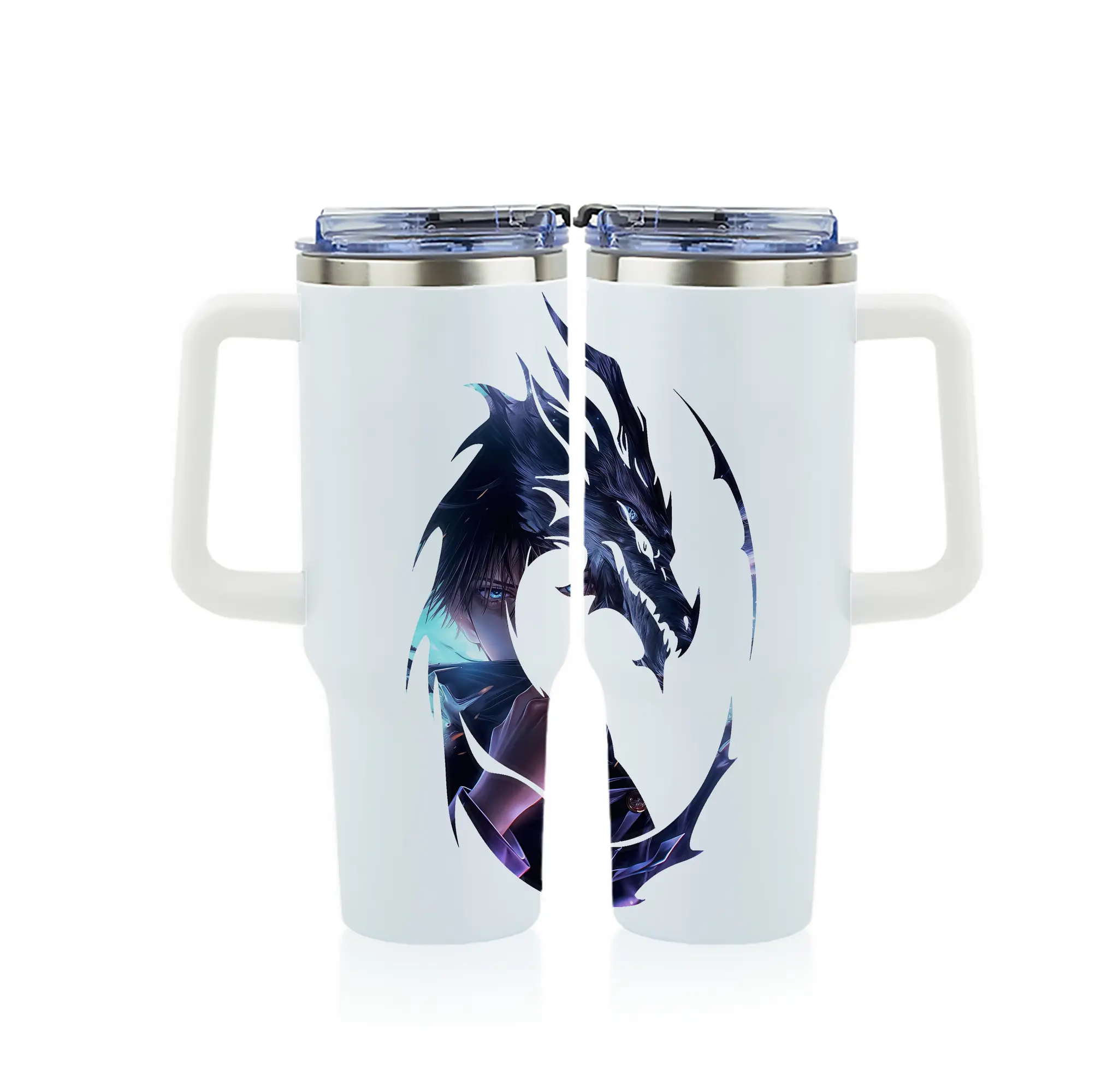 呪術廻戦 グッズ,伏黒 恵 - 1200mL フルプリント車用タンブラー ・ 304ステンレス 内側 ・ 201ステンレス 外側 ・ 保温 保冷 ・ 通勤 ドライブ アウトドア用