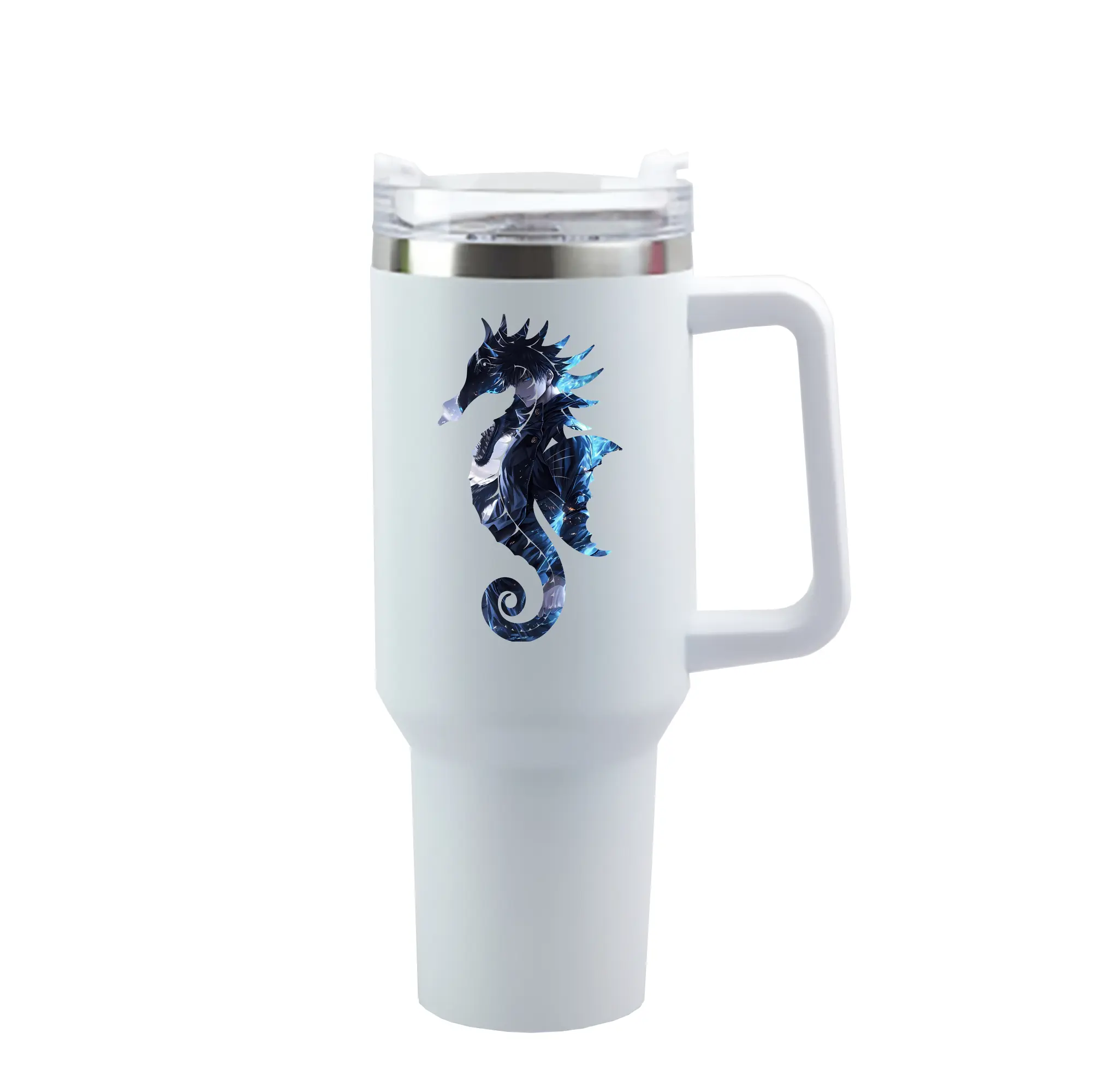 呪術廻戦 グッズ,伏黒 恵 - 1200mL 車用タンブラー ・ クリスタルステッカー ・ 304ステンレス 内側 ・ 201ステンレス 外側 ・ 保温 保冷 ・ ハンドル＆ストロー付き ・ 通勤 ドライブ アウトドア用