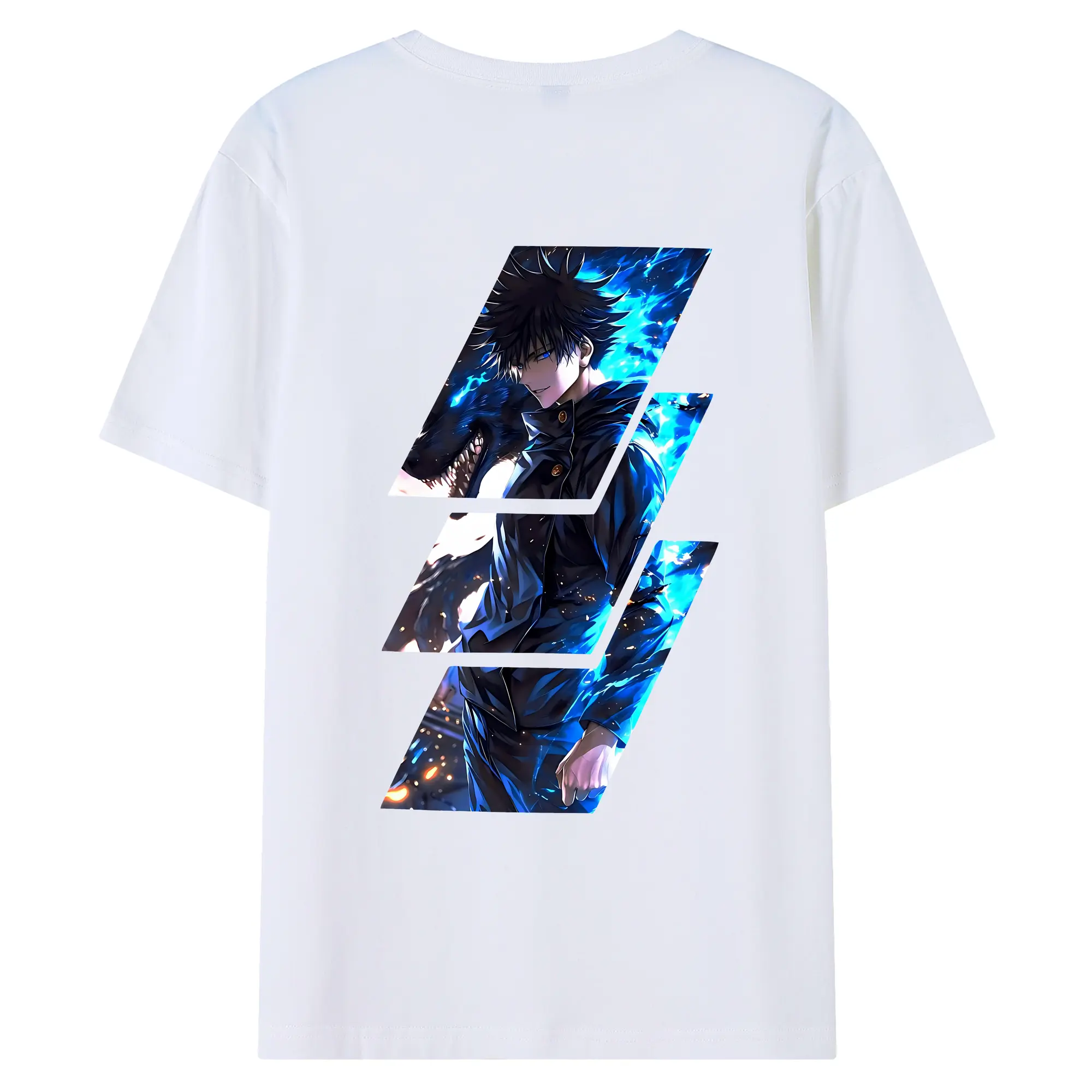 呪術廻戦 グッズ,伏黒 恵 - 綿100％ 半袖Tシャツ ・ バックプリント ・ 快適 通気性 ・ 日常使い 散歩 スポーツ用