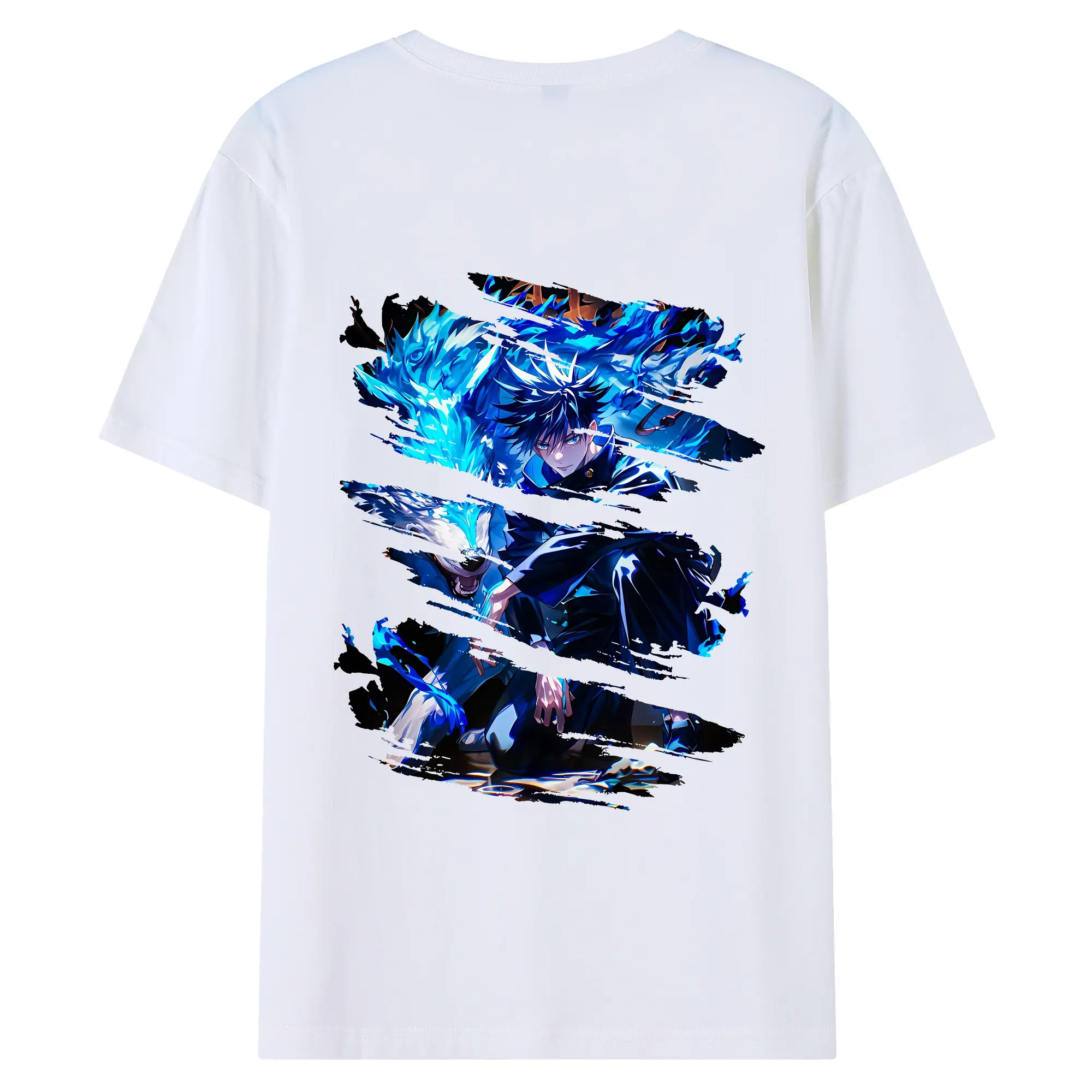 呪術廻戦 グッズ,伏黒 恵 - 綿100％ 半袖Tシャツ ・ バックプリント ・ 快適 通気性 ・ 日常使い 散歩 スポーツ用