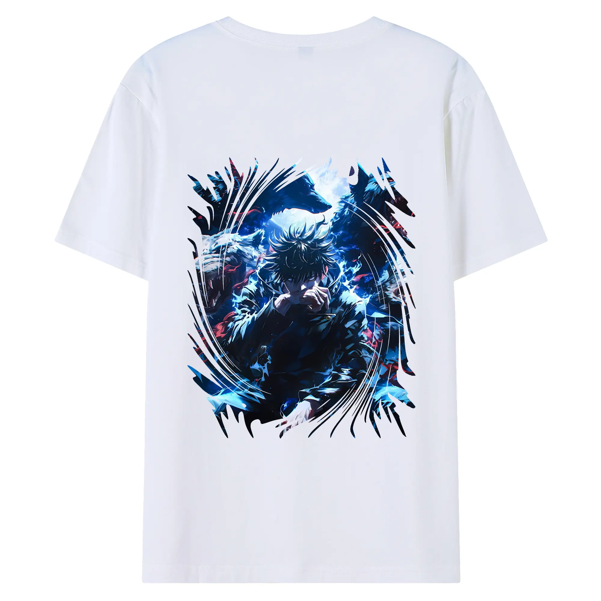 呪術廻戦 グッズ,伏黒 恵 - 綿100％ 半袖Tシャツ ・ バックプリント ・ 快適 通気性 ・ 日常使い 散歩 スポーツ用