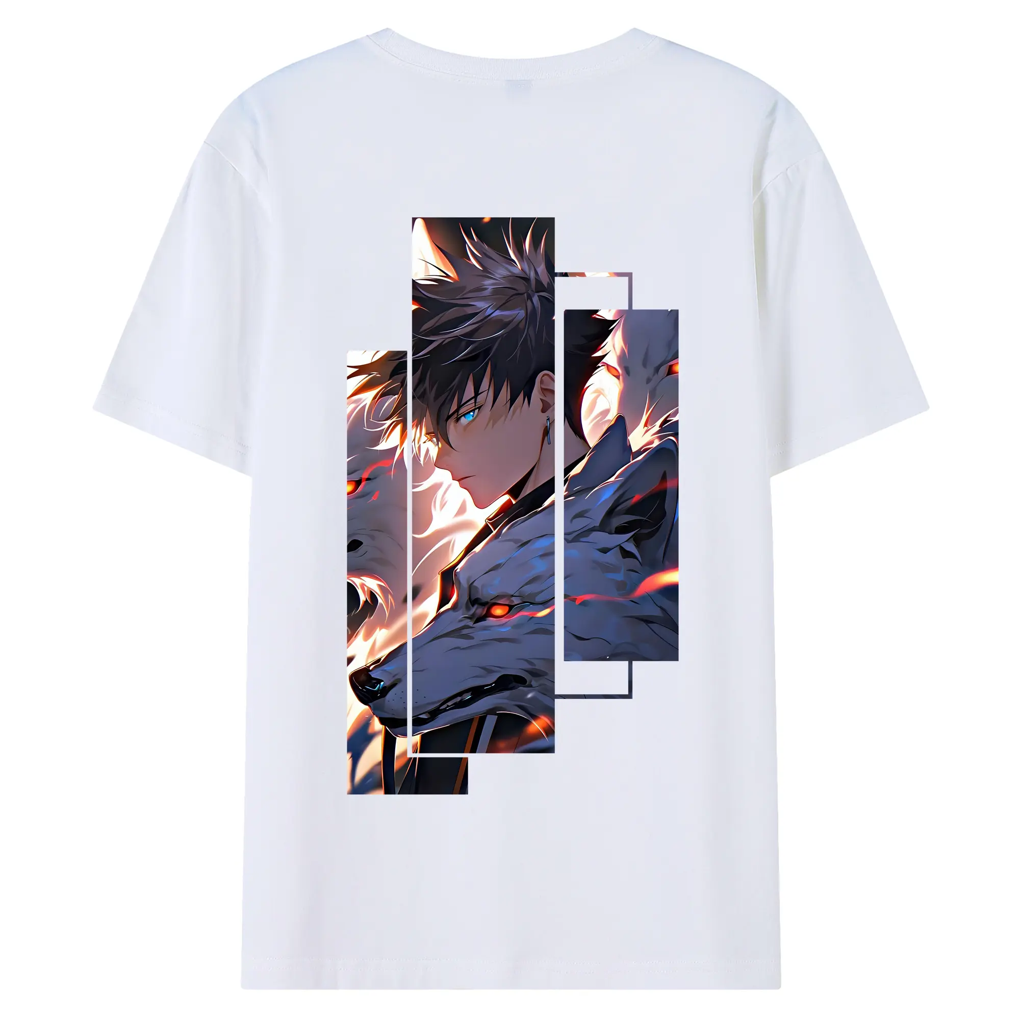 呪術廻戦 グッズ,伏黒 恵 - 綿100％ 半袖Tシャツ ・ バックプリント ・ 快適 通気性 ・ 日常使い 散歩 スポーツ用