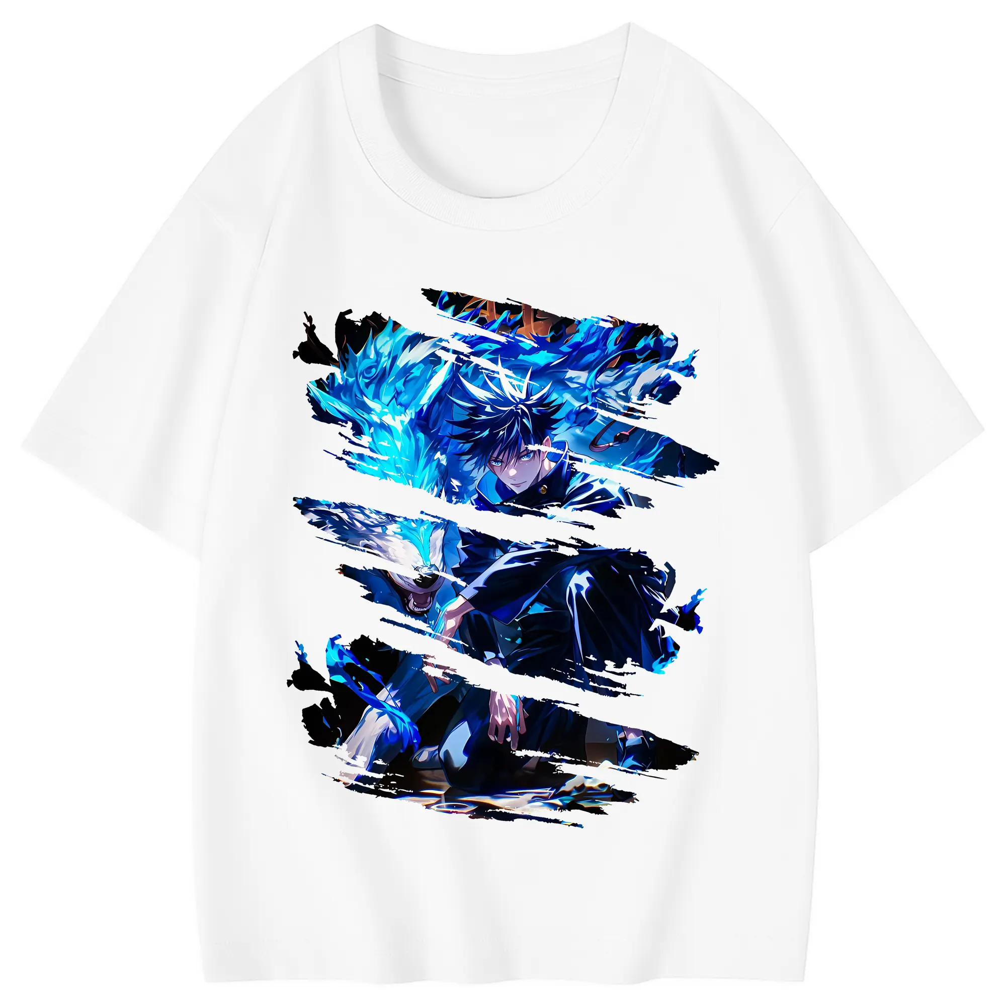 呪術廻戦 グッズ,伏黒 恵 - 綿100％ キッズTシャツ ・ フロントプリント ・ 快適 通気性 ・ スポーツ カジュアル 散歩用