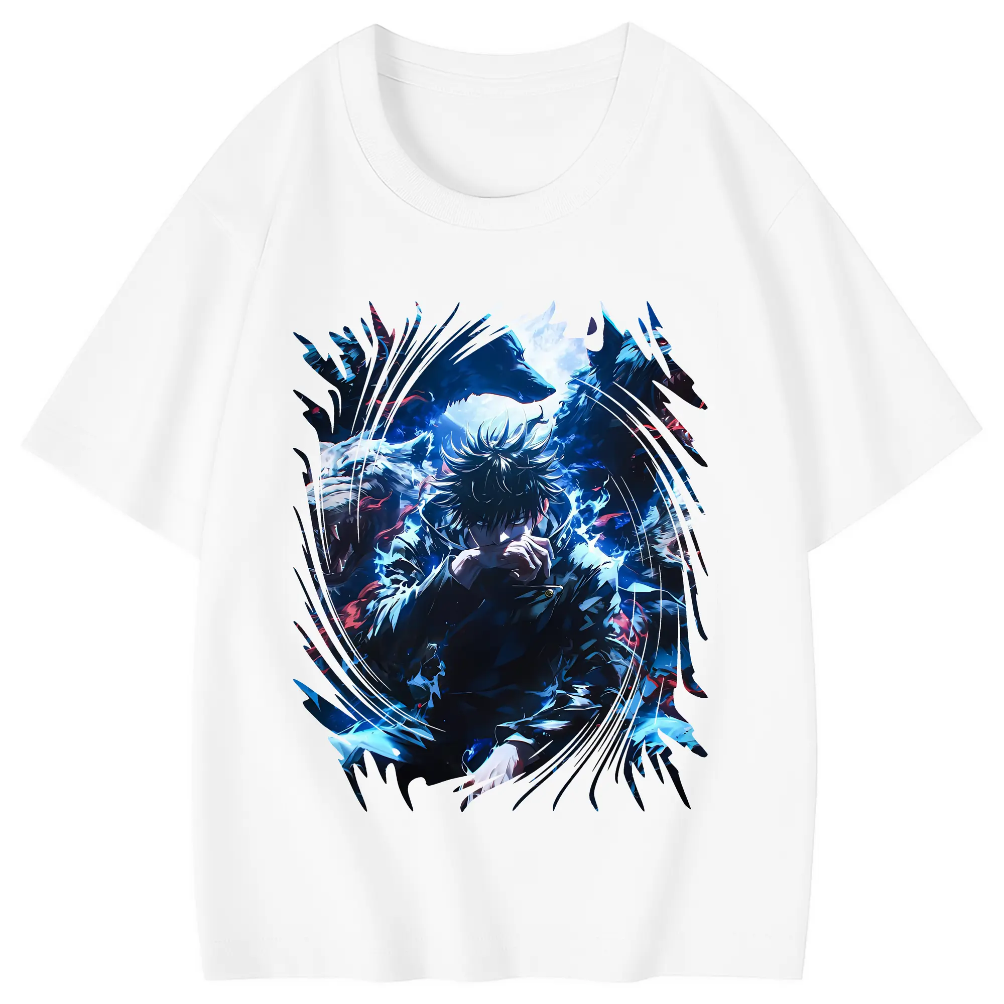 呪術廻戦 グッズ,伏黒 恵 - 綿100％ キッズTシャツ ・ フロントプリント ・ 快適 通気性 ・ スポーツ カジュアル 散歩用