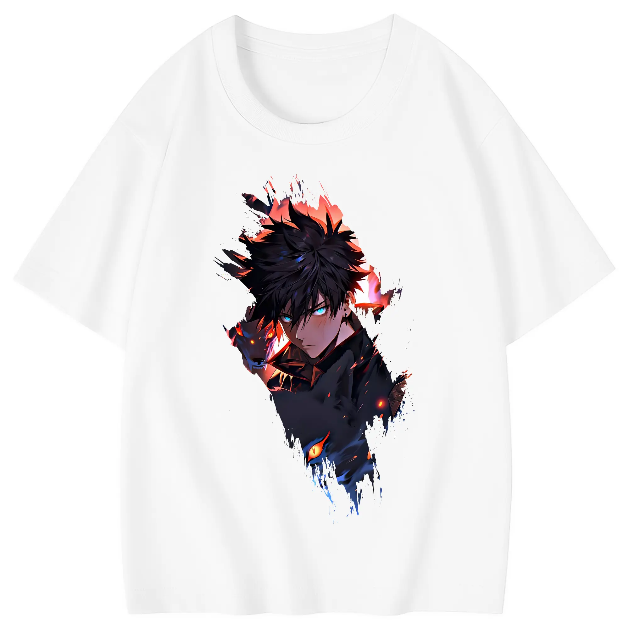 呪術廻戦 グッズ,伏黒 恵 - 綿100％ キッズTシャツ ・ フロントプリント ・ 快適 通気性 ・ スポーツ カジュアル 散歩用