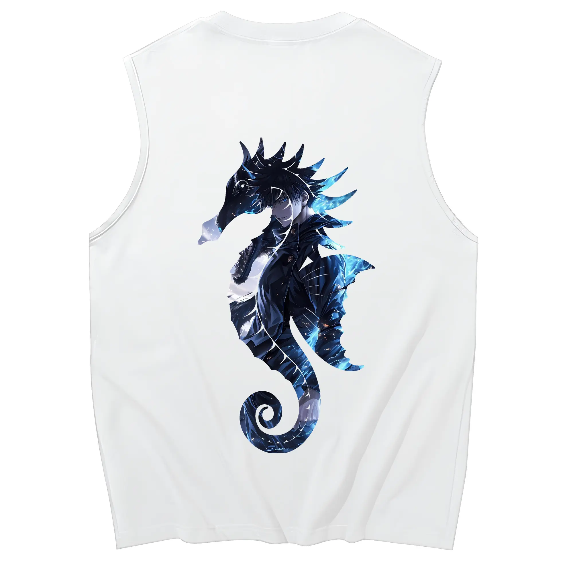 呪術廻戦 グッズ,伏黒 恵 - コットン100％ タンクトップ ・ 背面プリント ・ タイトシルエット ・ 快適 通気性 ・ スポーツ カジュアル 散歩用