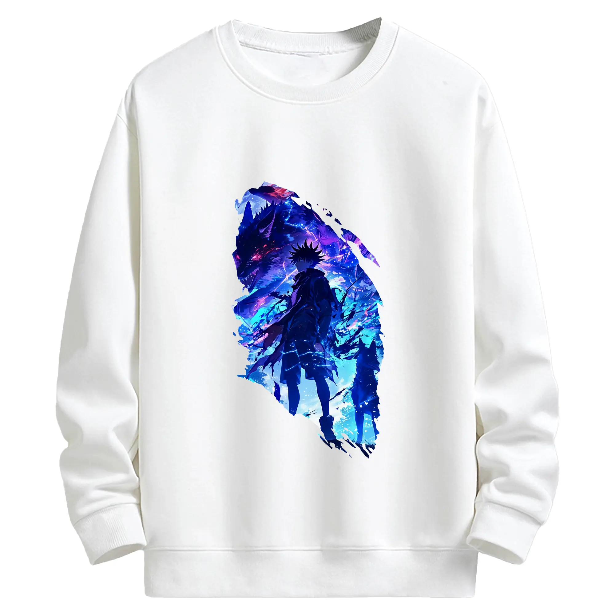 呪術廻戦 グッズ,伏黒 恵 - 高品質 クルーネック スウェット ・ コットン59％ ポリエステル41％ ・ ユニセックス 長袖 トレーナー ・ カジュアル デイリー スポーツ 散歩用