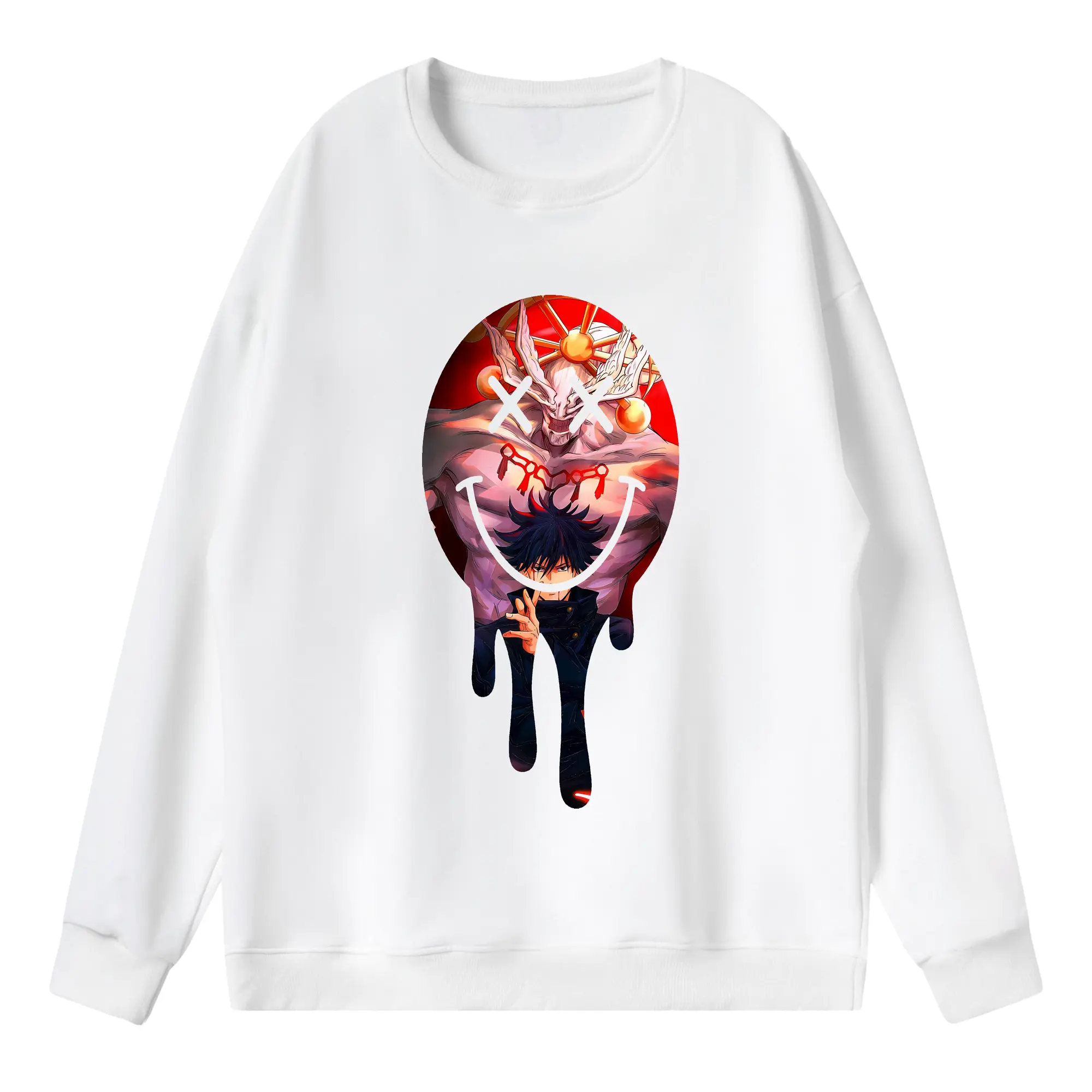 呪術廻戦 グッズ,伏黒 恵 - 薄手 クルーネック スウェット 裏毛260g · ポリエステル 春秋向け カジュアル 男女兼用 · トレーナー デイリー スポーツ 散歩に最適