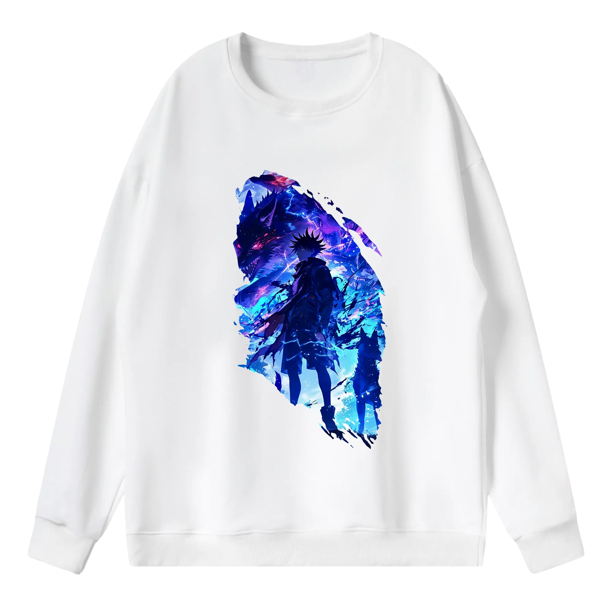 呪術廻戦 グッズ,伏黒 恵 - 薄手 クルーネック スウェット 裏毛260g · ポリエステル 春秋向け カジュアル 男女兼用 · トレーナー デイリー スポーツ 散歩に最適