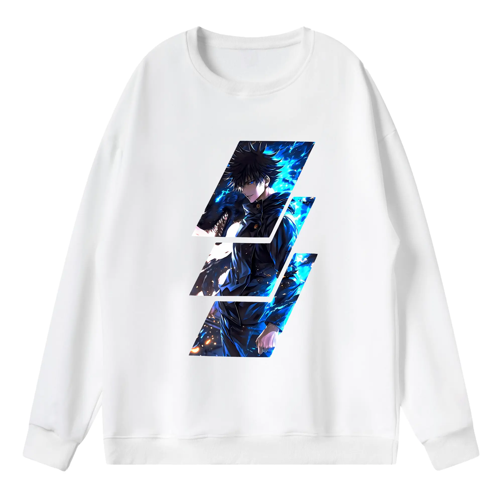 呪術廻戦 グッズ,伏黒 恵 - 薄手 クルーネック スウェット 裏毛260g · ポリエステル 春秋向け カジュアル 男女兼用 · トレーナー デイリー スポーツ 散歩に最適