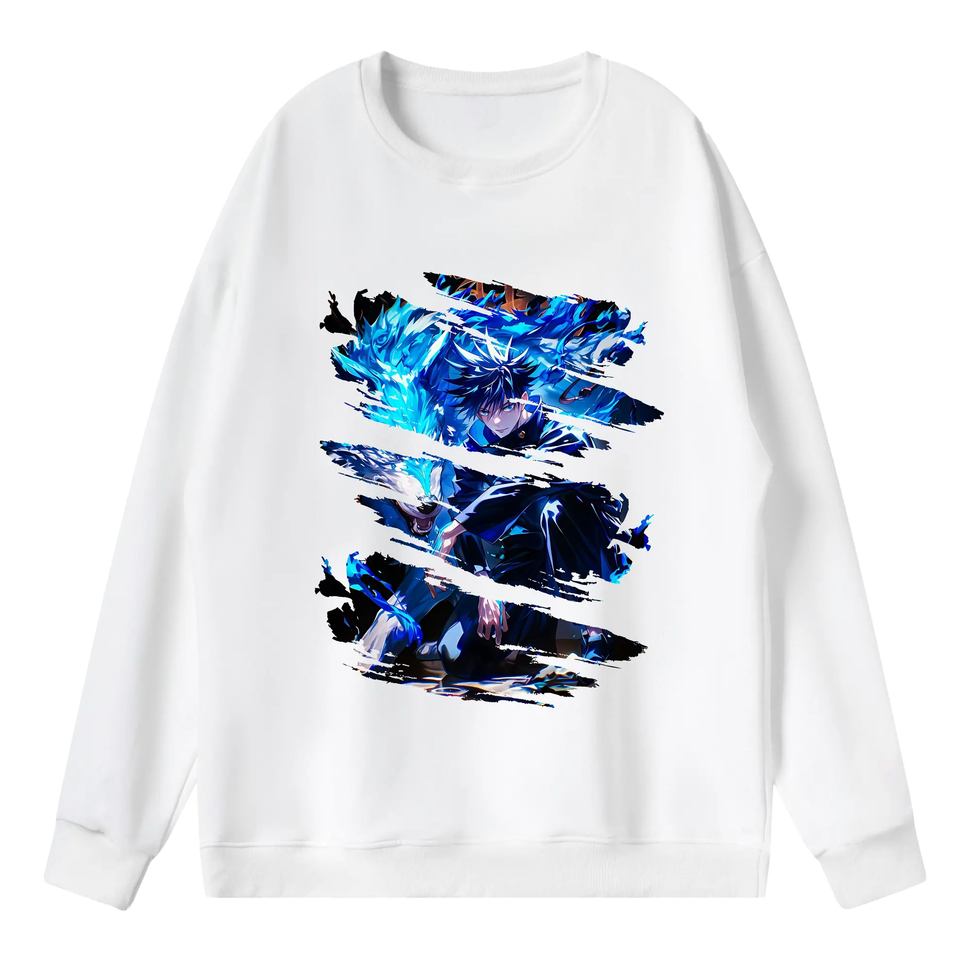 呪術廻戦 グッズ,伏黒 恵 - 薄手 クルーネック スウェット 裏毛260g · ポリエステル 春秋向け カジュアル 男女兼用 · トレーナー デイリー スポーツ 散歩に最適