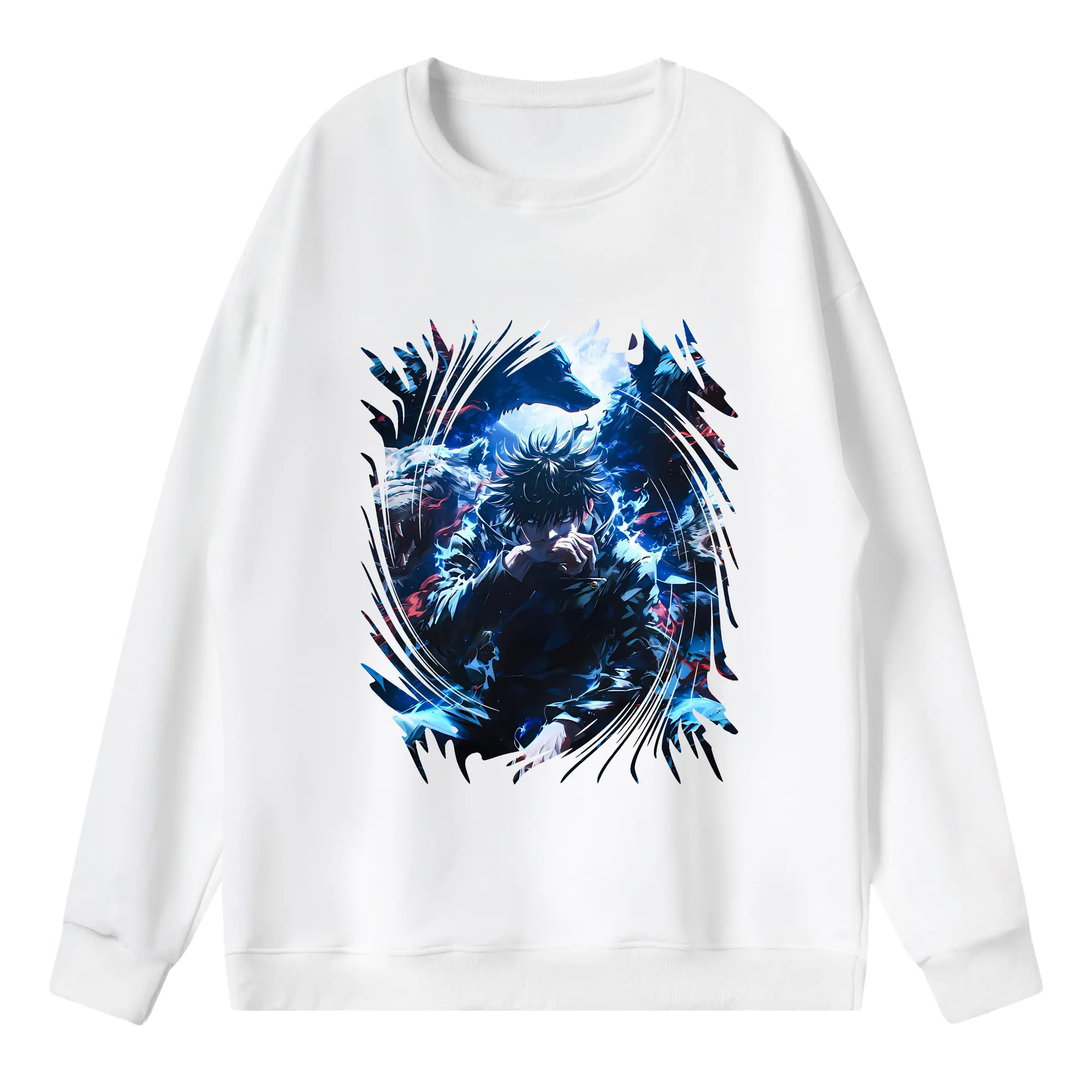 呪術廻戦 グッズ,伏黒 恵 - 薄手 クルーネック スウェット 裏毛260g · ポリエステル 春秋向け カジュアル 男女兼用 · トレーナー デイリー スポーツ 散歩に最適