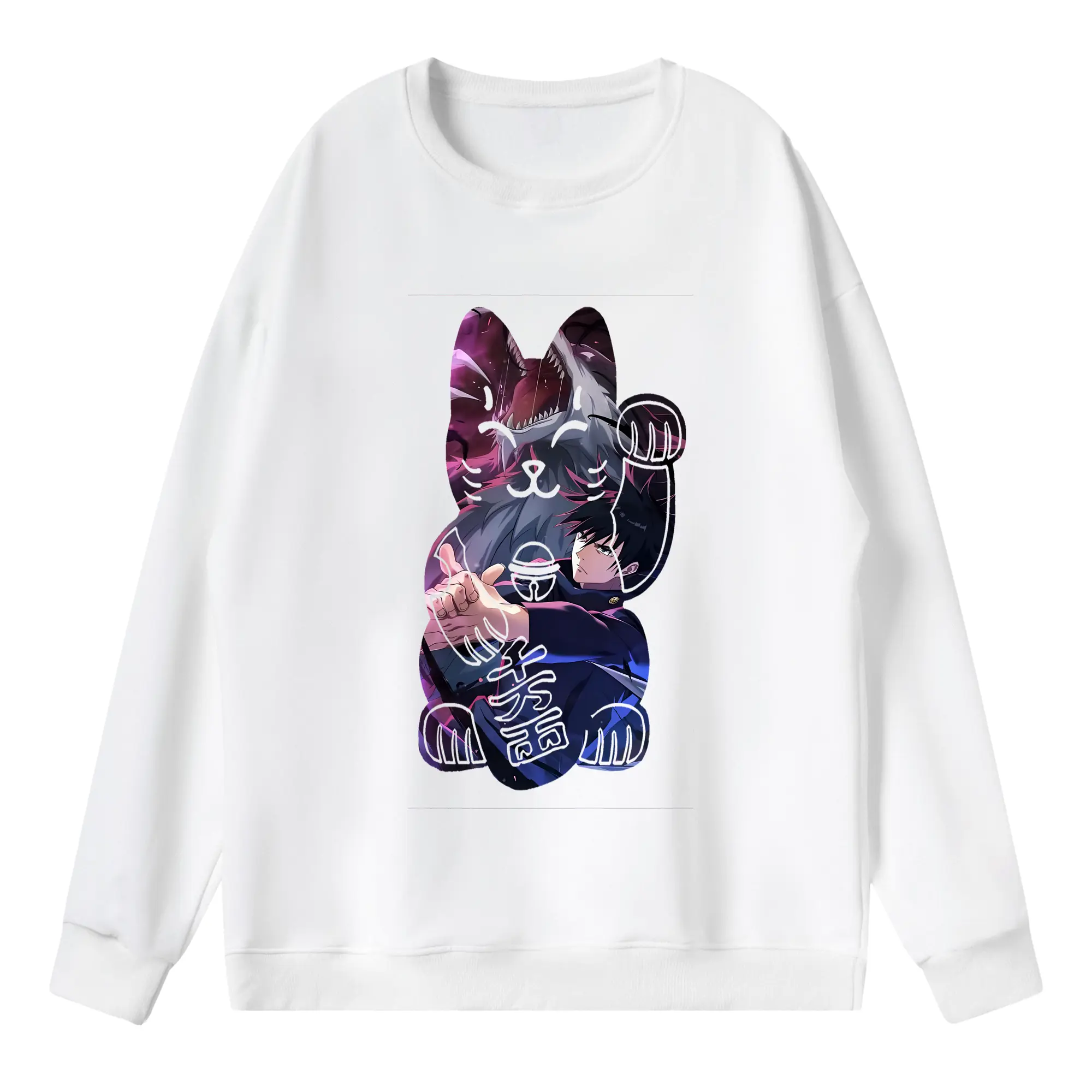 呪術廻戦 グッズ,伏黒 恵 - 薄手 クルーネック スウェット 裏毛260g · ポリエステル 春秋向け カジュアル 男女兼用 · トレーナー デイリー スポーツ 散歩に最適