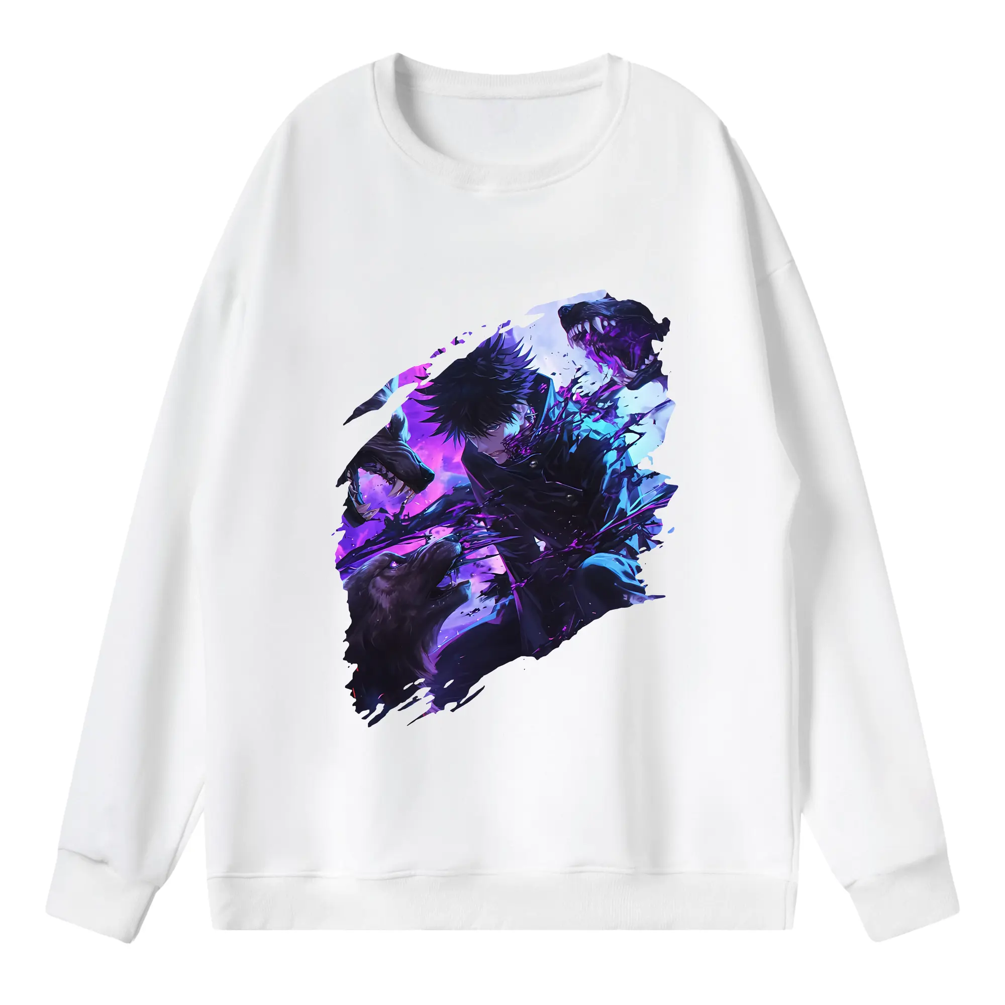 呪術廻戦 グッズ,伏黒 恵 - 薄手 クルーネック スウェット 裏毛260g · ポリエステル 春秋向け カジュアル 男女兼用 · トレーナー デイリー スポーツ 散歩に最適