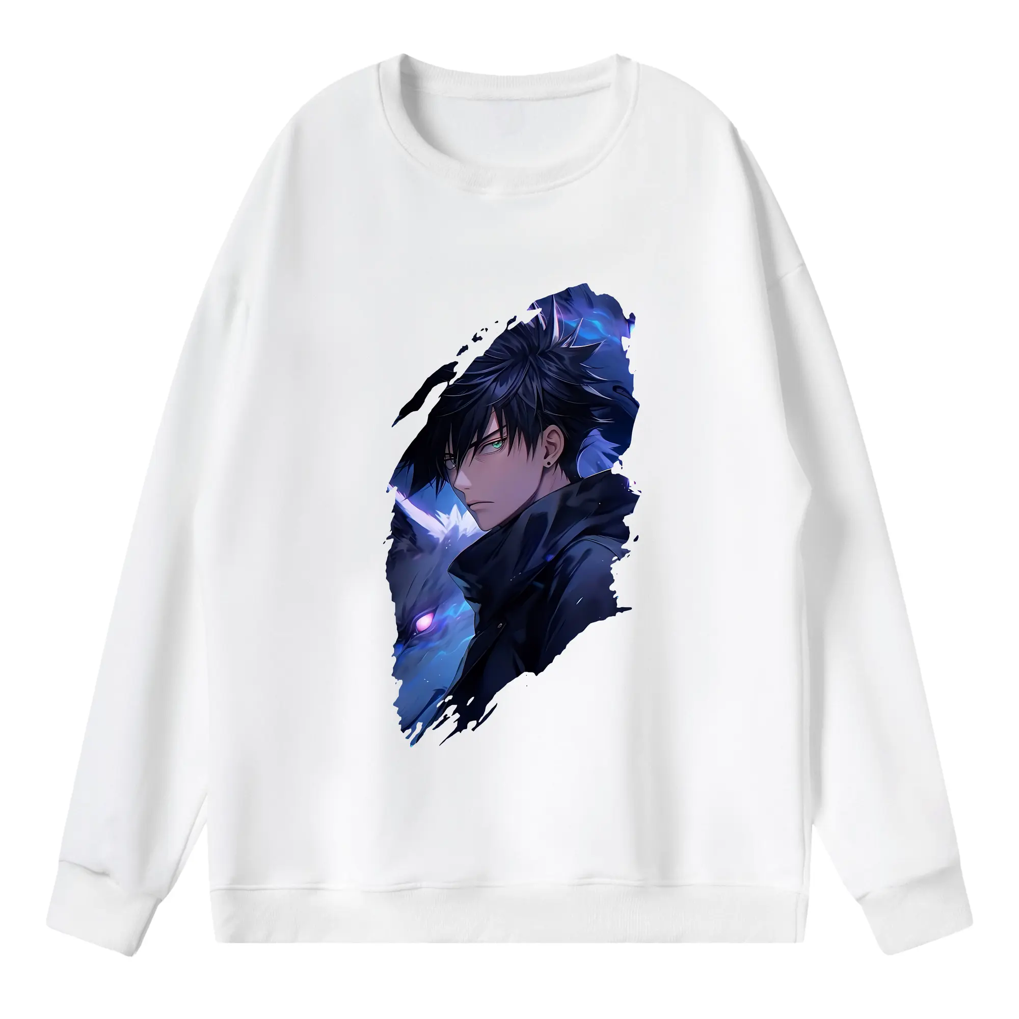 呪術廻戦 グッズ,伏黒 恵 - 薄手 クルーネック スウェット 裏毛260g · ポリエステル 春秋向け カジュアル 男女兼用 · トレーナー デイリー スポーツ 散歩に最適