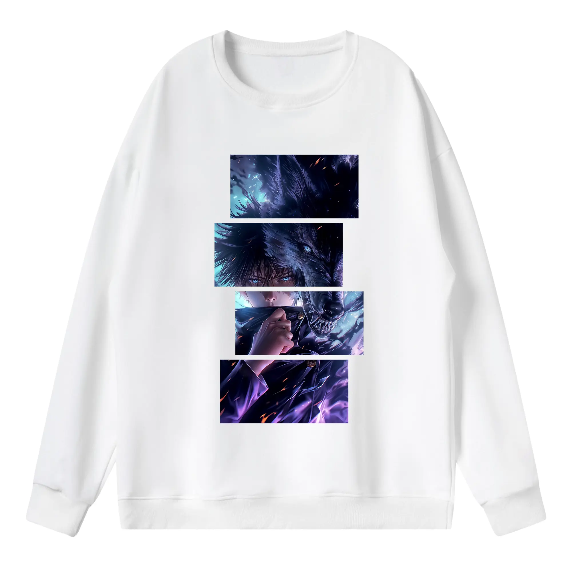 呪術廻戦 グッズ,伏黒 恵 - 薄手 クルーネック スウェット 裏毛260g · ポリエステル 春秋向け カジュアル 男女兼用 · トレーナー デイリー スポーツ 散歩に最適