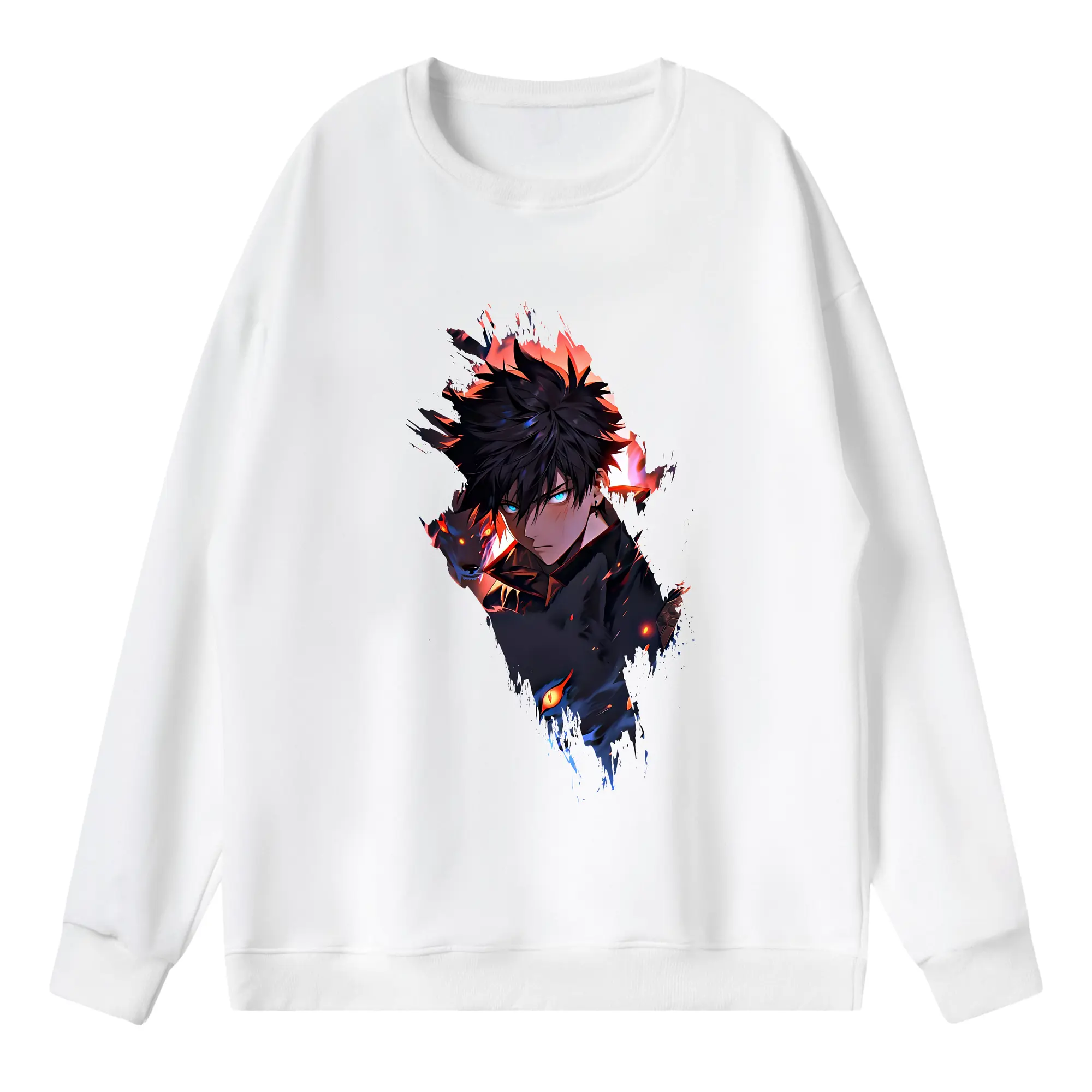 呪術廻戦 グッズ,伏黒 恵 - 薄手 クルーネック スウェット 裏毛260g · ポリエステル 春秋向け カジュアル 男女兼用 · トレーナー デイリー スポーツ 散歩に最適