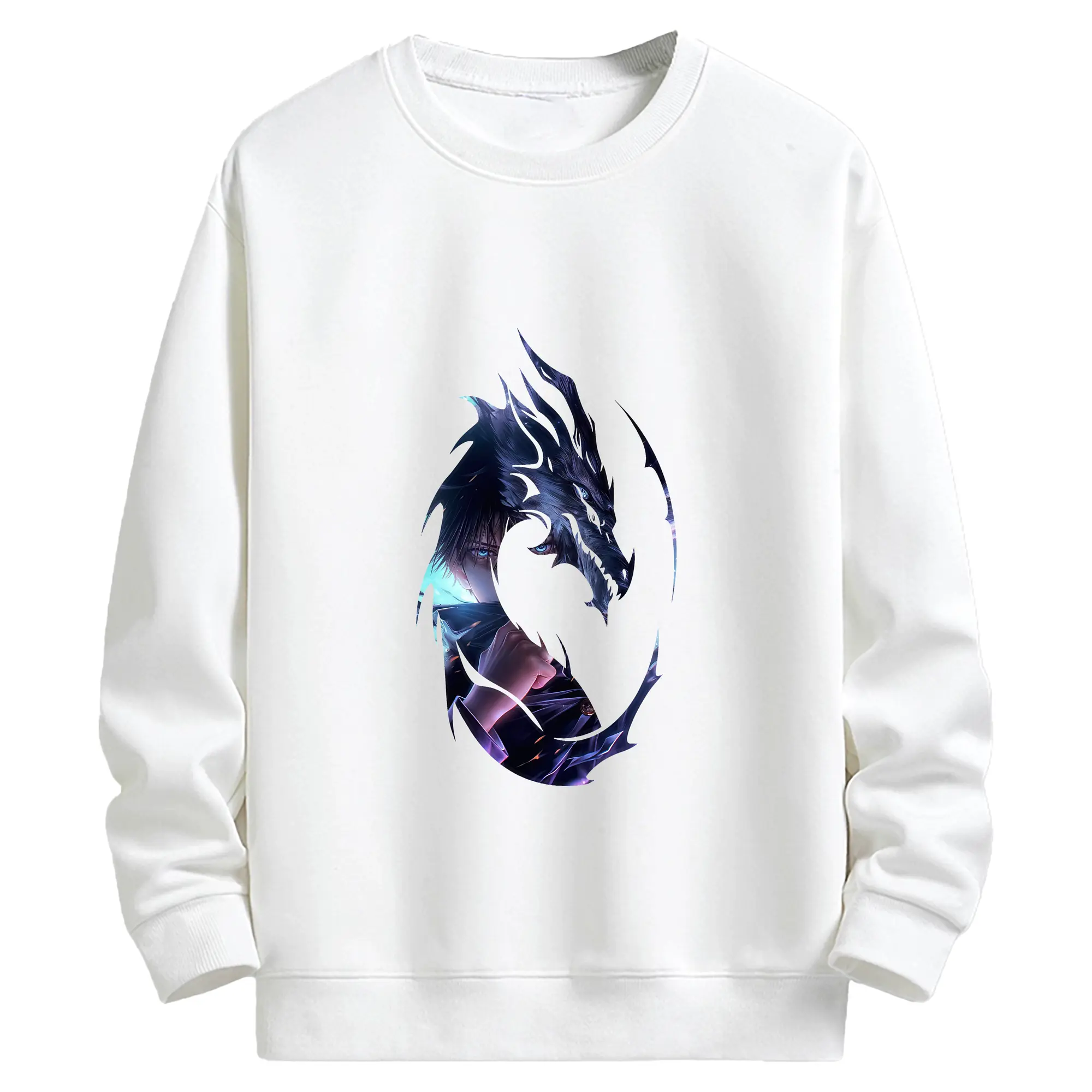 呪術廻戦 グッズ,伏黒 恵 - キッズ クルーネックスウェットシャツ ・ フロントプリント ・ 綿80％ ポリエステル20％ ・ 快適 通学 スポーツ 日常使い お散歩用