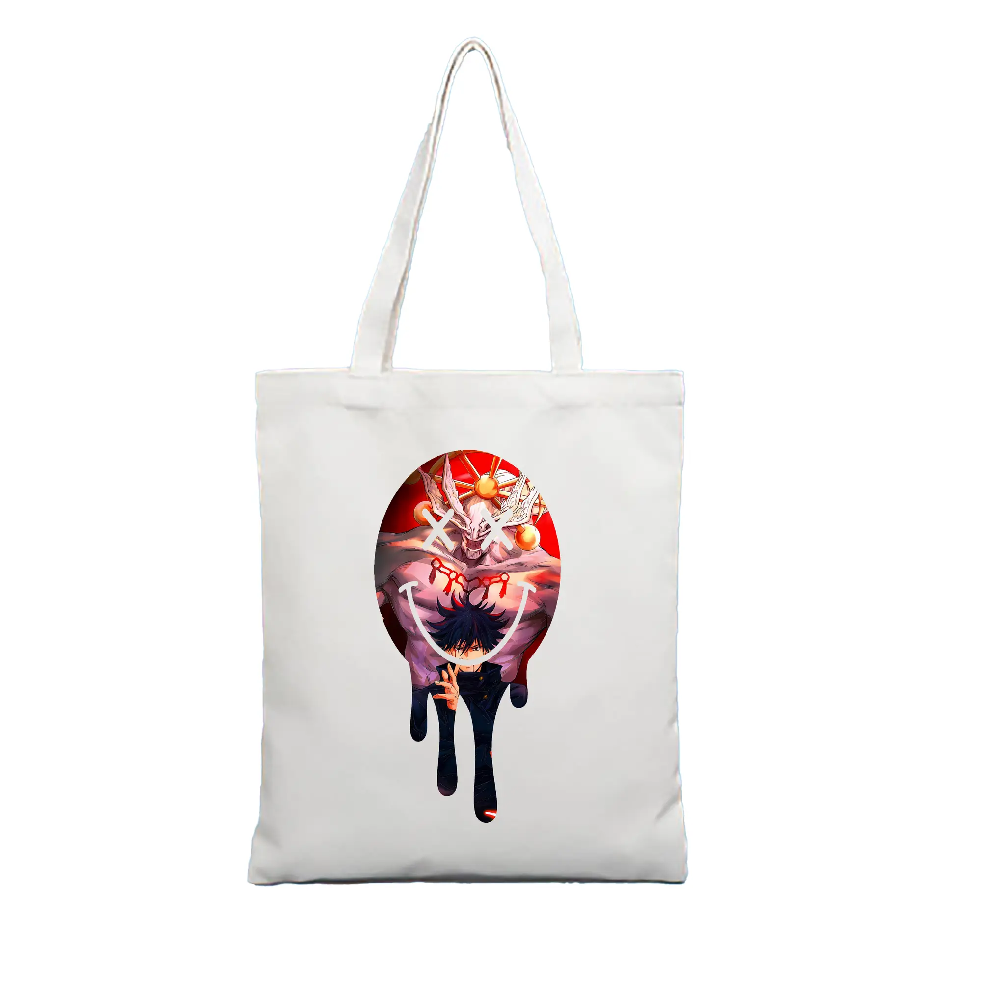 呪術廻戦 グッズ,伏黒 恵 - 縦型キャンバス手提げバッグ（トートバッグ） ・ キャンバス素材 ・ ショッピング用 ・ 軽量 丈夫 お手入れ簡単