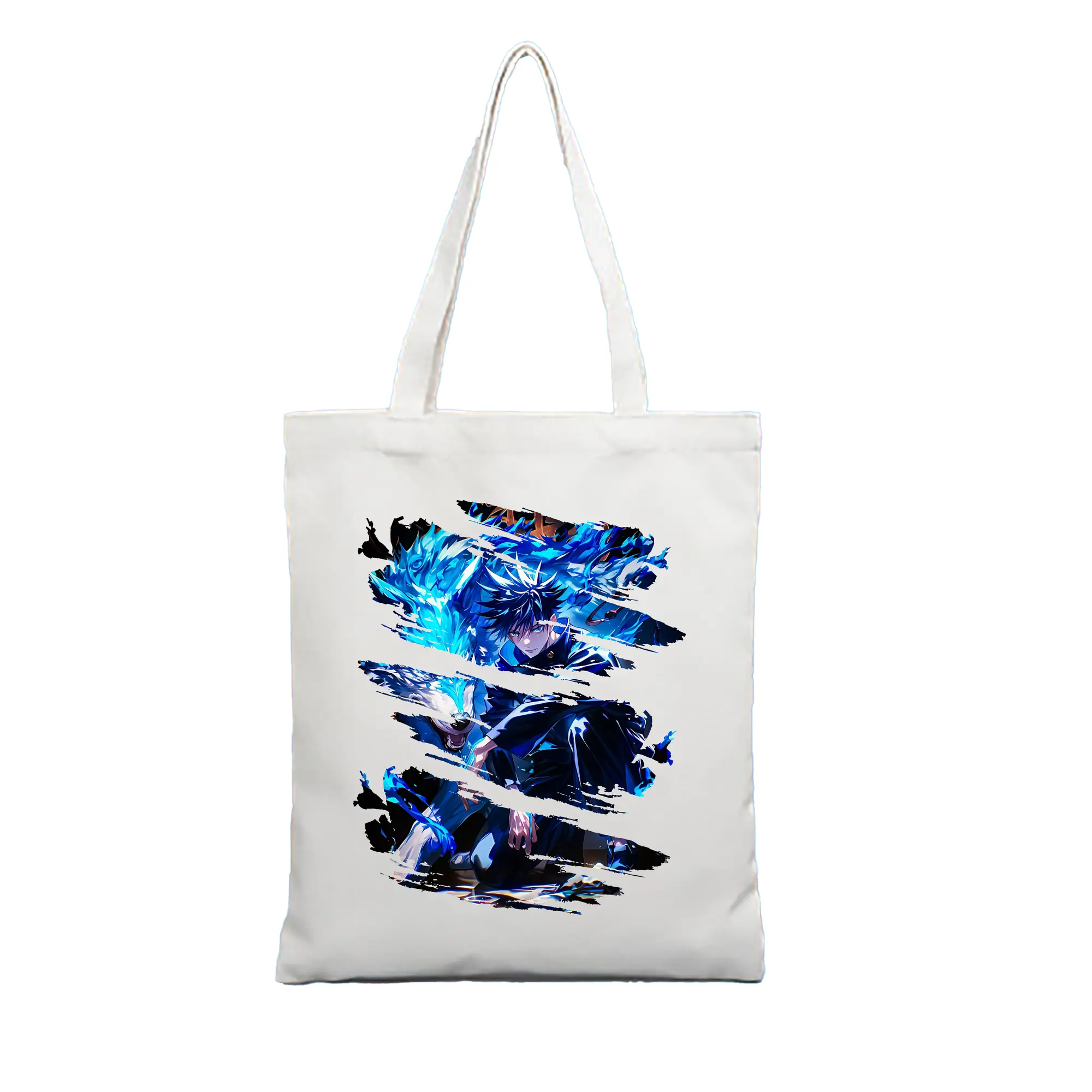 呪術廻戦 グッズ,伏黒 恵 - 縦型キャンバス手提げバッグ（トートバッグ） ・ キャンバス素材 ・ ショッピング用 ・ 軽量 丈夫 お手入れ簡単