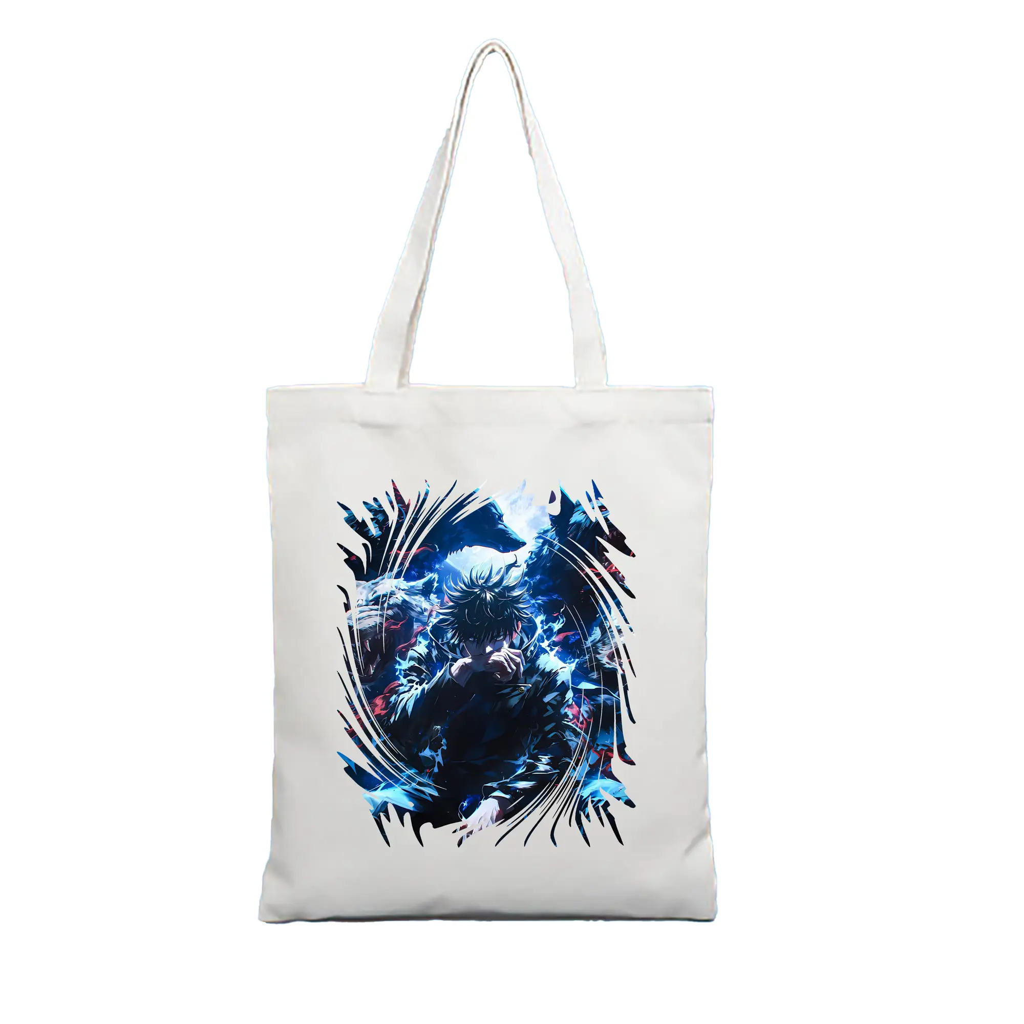 呪術廻戦 グッズ,伏黒 恵 - 縦型キャンバス手提げバッグ（トートバッグ） ・ キャンバス素材 ・ ショッピング用 ・ 軽量 丈夫 お手入れ簡単