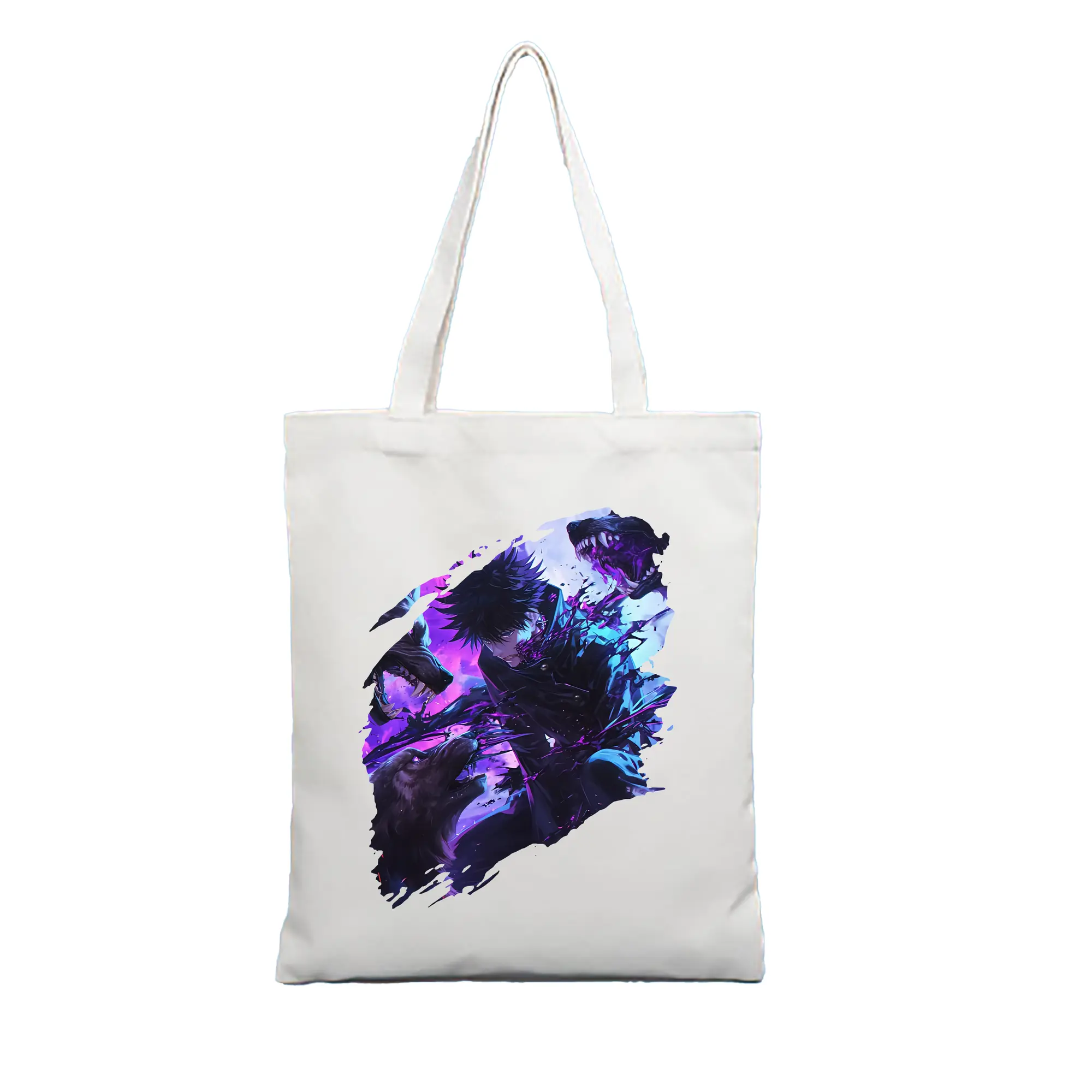 呪術廻戦 グッズ,伏黒 恵 - 縦型キャンバス手提げバッグ（トートバッグ） ・ キャンバス素材 ・ ショッピング用 ・ 軽量 丈夫 お手入れ簡単