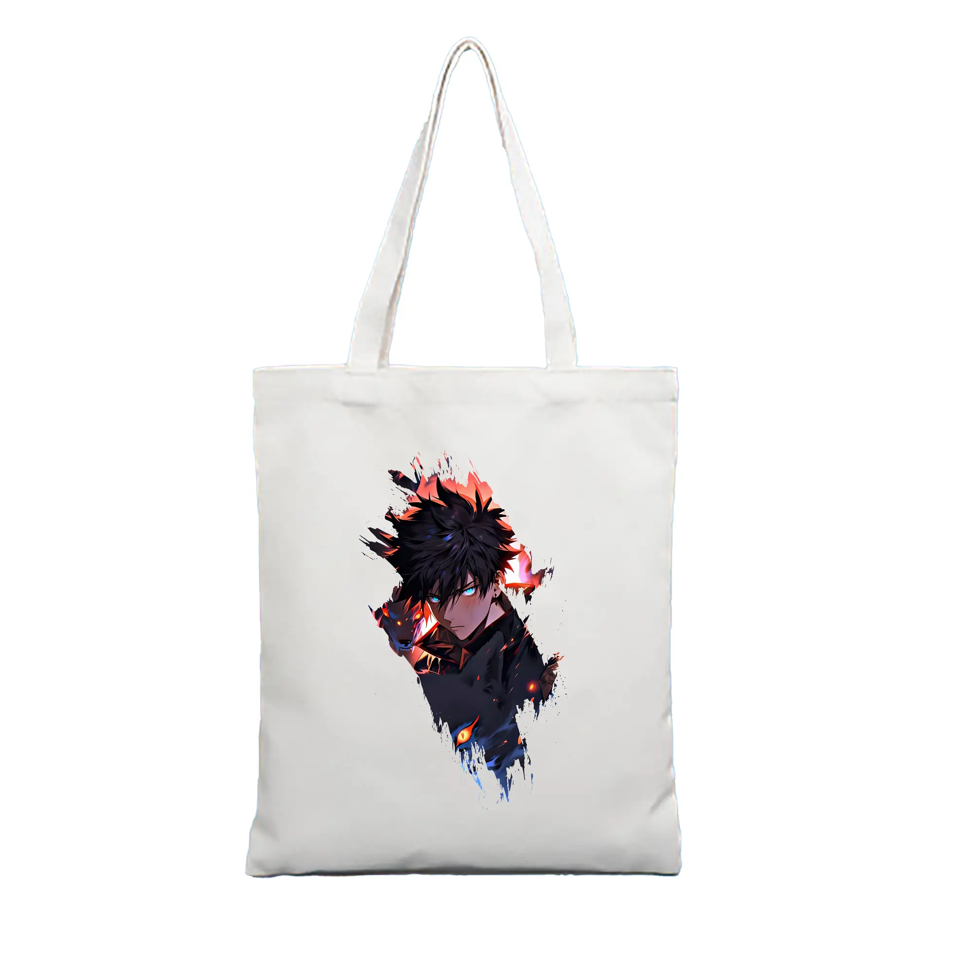 呪術廻戦 グッズ,伏黒 恵 - 縦型キャンバス手提げバッグ（トートバッグ） ・ キャンバス素材 ・ ショッピング用 ・ 軽量 丈夫 お手入れ簡単