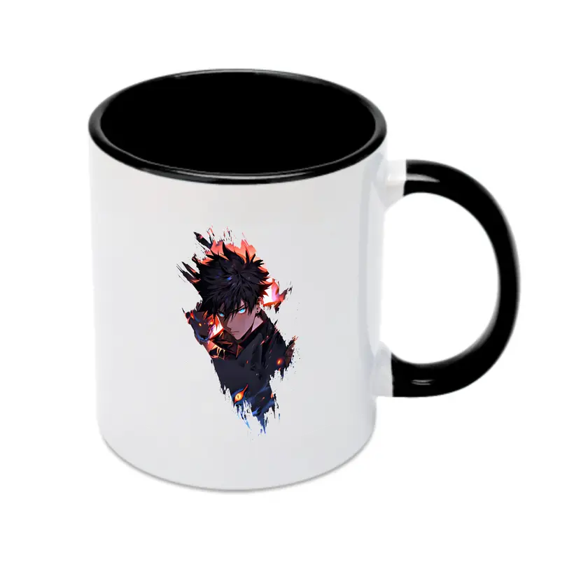 呪術廻戦 グッズ,伏黒 恵 - カラフルマグカップ ・ 陶器 ・ 熱転写プリント ・ 鮮やかデザイン ・ 耐久性 高品質 ・ コーヒー お茶 ギフト用