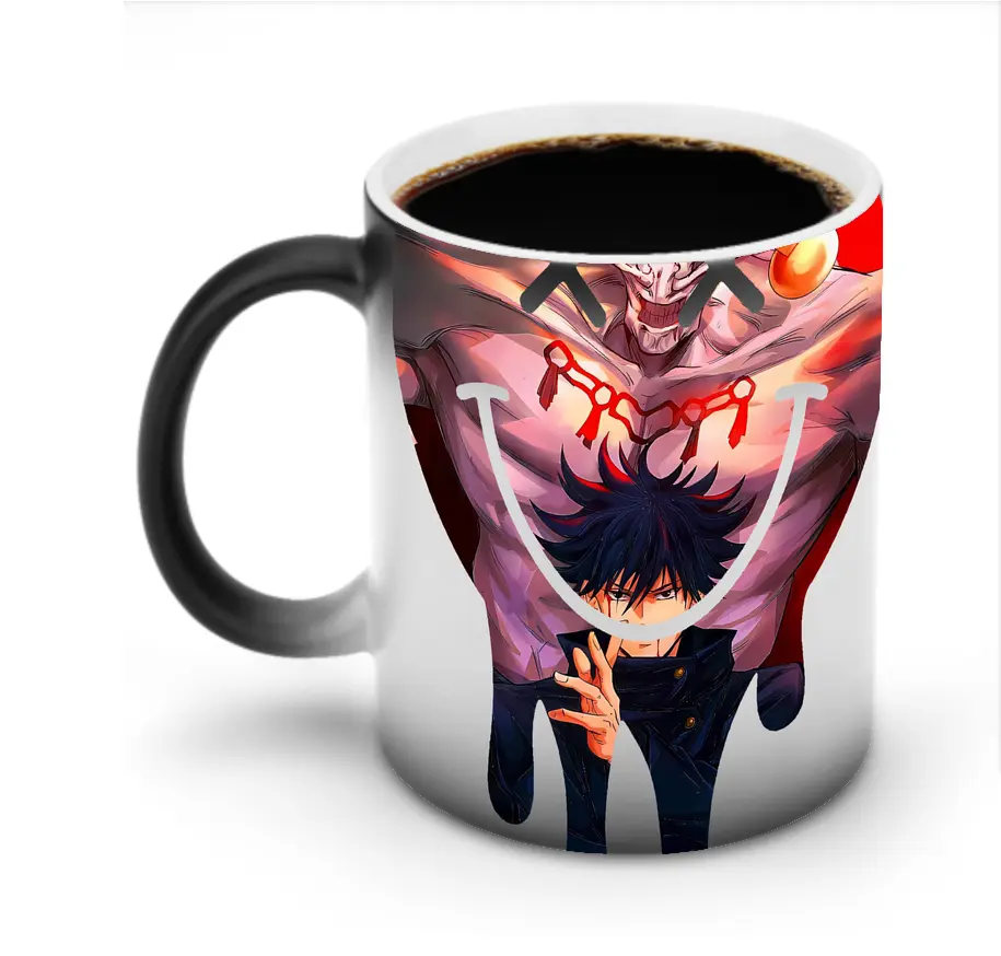 呪術廻戦 グッズ,伏黒 恵 - 変色マグカップ ・ セラミック ・ 熱転写プリント ・ 耐久性 高品質 ・ ギフト・自宅用 コーヒー お茶