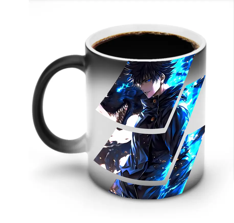 呪術廻戦 グッズ,伏黒 恵 - 変色マグカップ ・ セラミック ・ 熱転写プリント ・ 耐久性 高品質 ・ ギフト・自宅用 コーヒー お茶